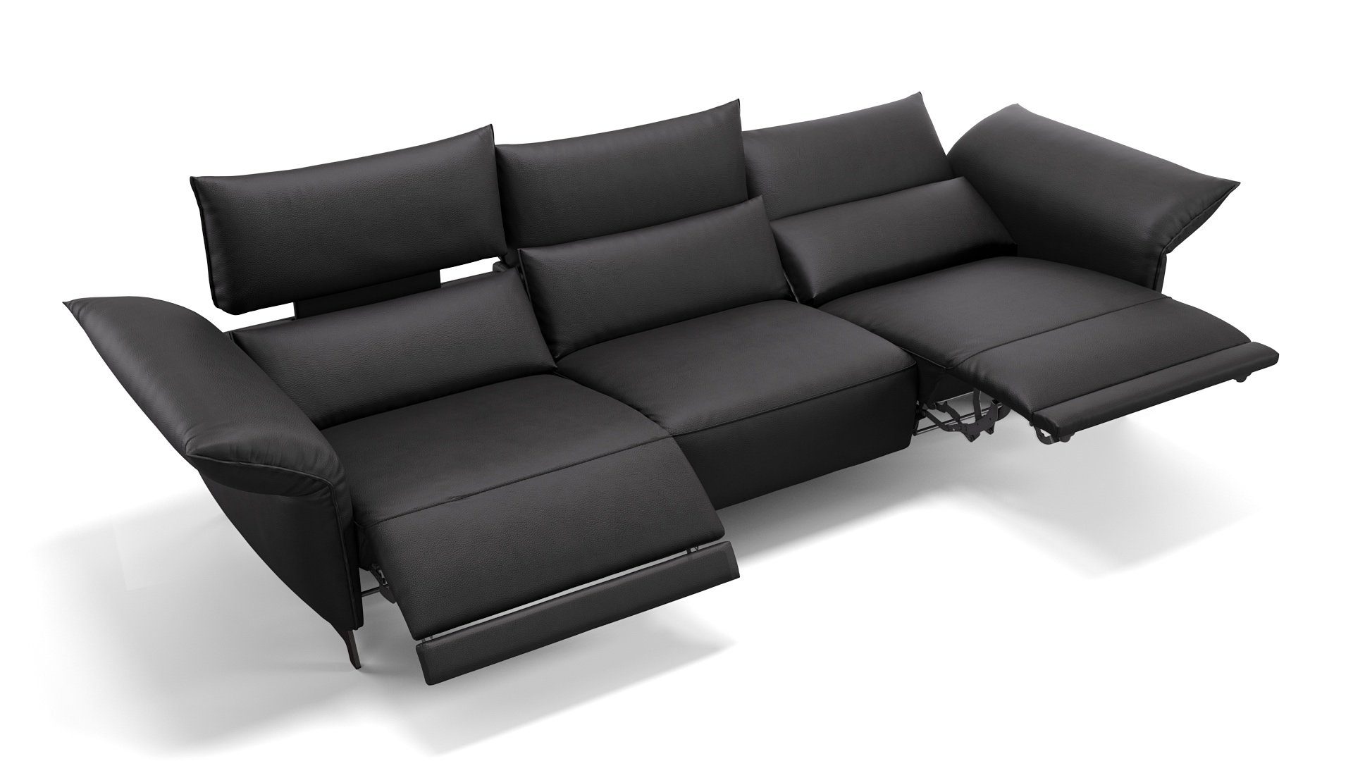 CUNEO XXL 101 Leder x M: 3-Sitzer 328 - cm Sofanella Sofanella in Schwarz Sofa