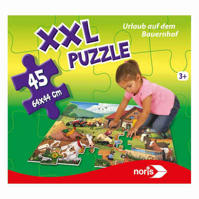 Noris Puzzle XXL Urlaub auf dem Bauernhof 45 Teile ab 3 Jahren, 45 Puzzleteile
