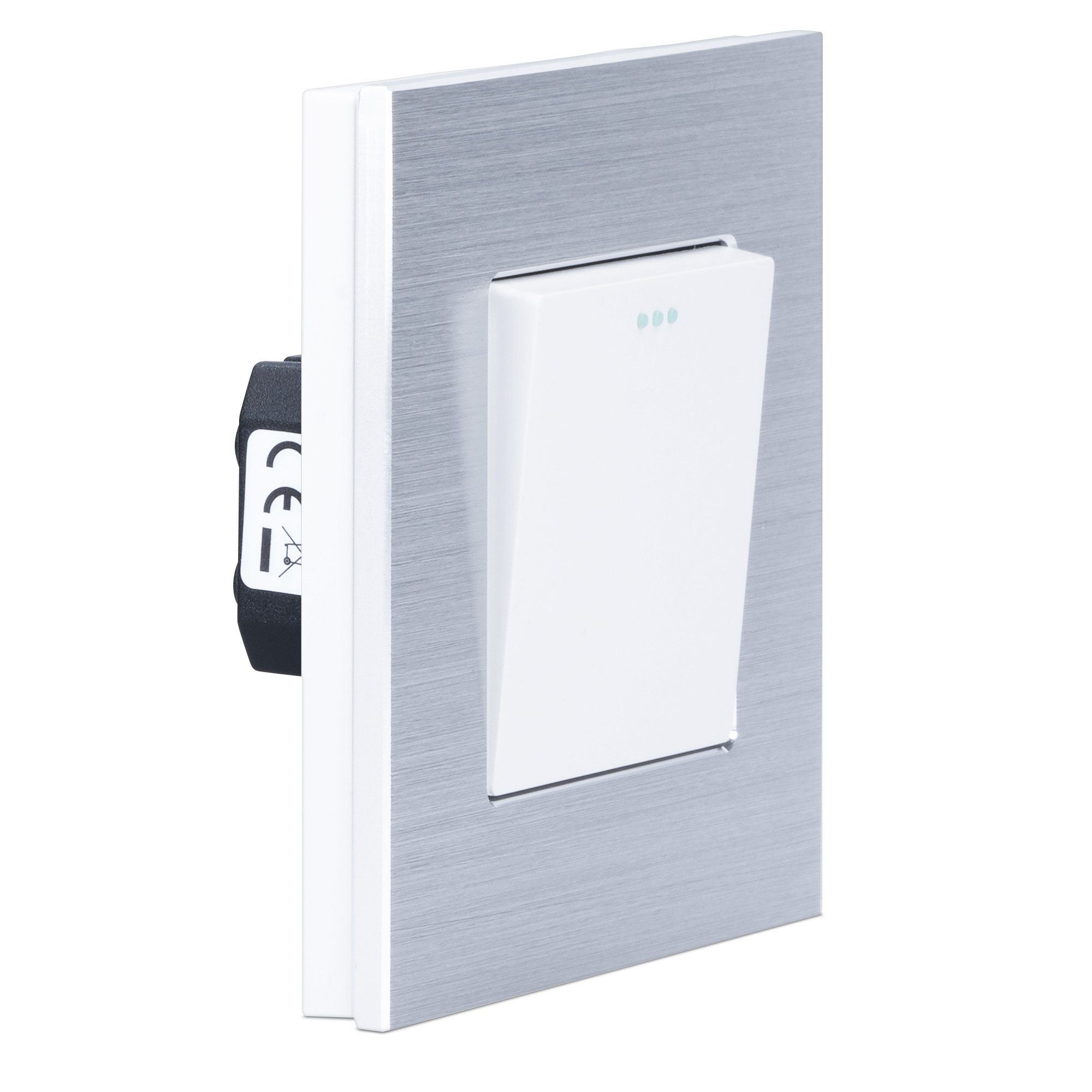Navaris Lichtschalter Design Schalter aus Aluminium - Einbau- oder Aufputz-Wandschalter (1-St)