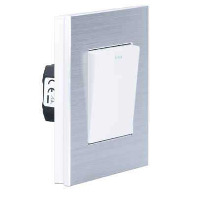 Navaris Lichtschalter Design Schalter aus Aluminium - Einbau- oder Aufputz-Wandschalter