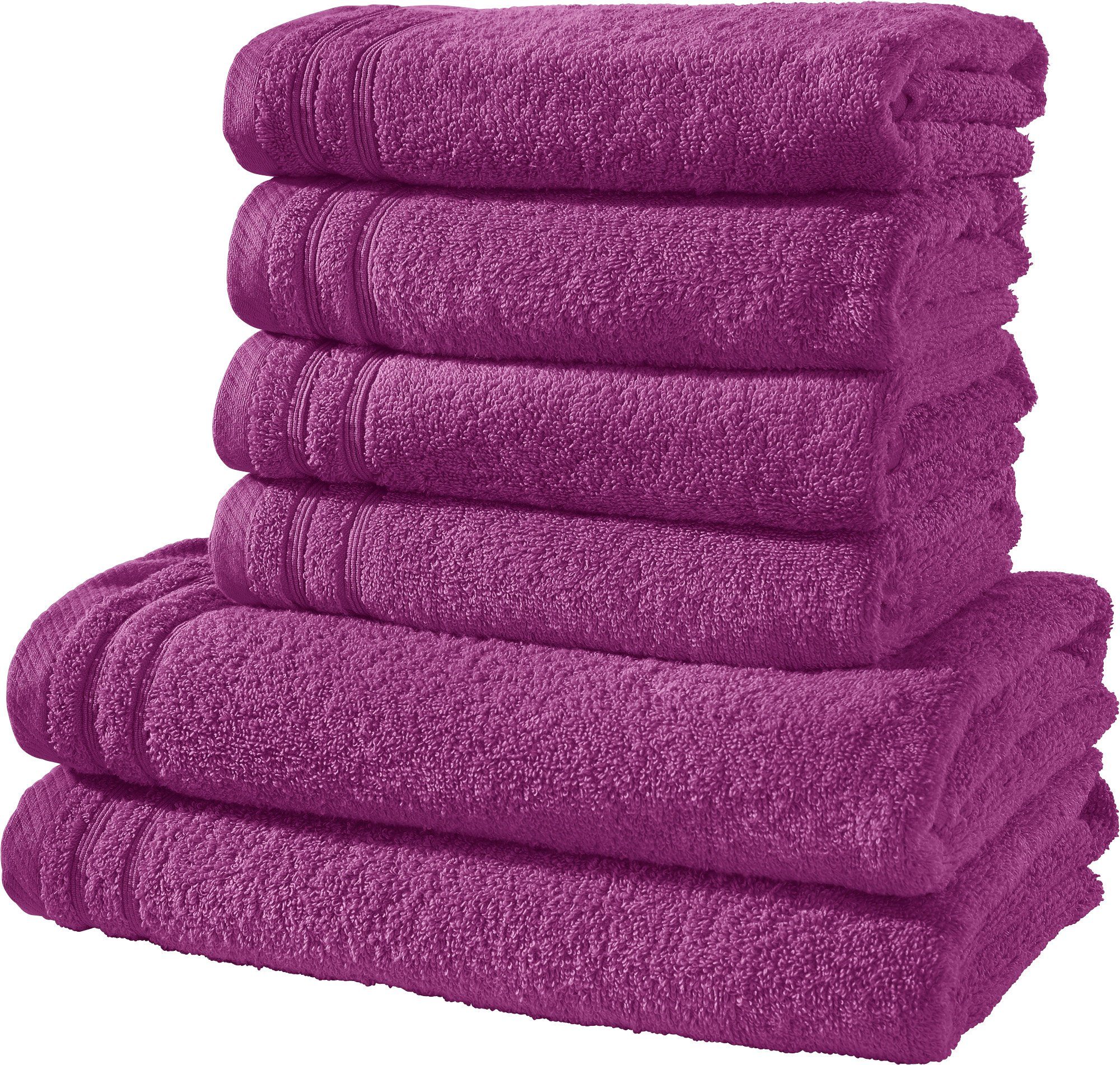 Erwin Müller Handtuch Set Frottier-Set "Heidelberg" 6-teilig, Frottier, Walk-Frottier Uni