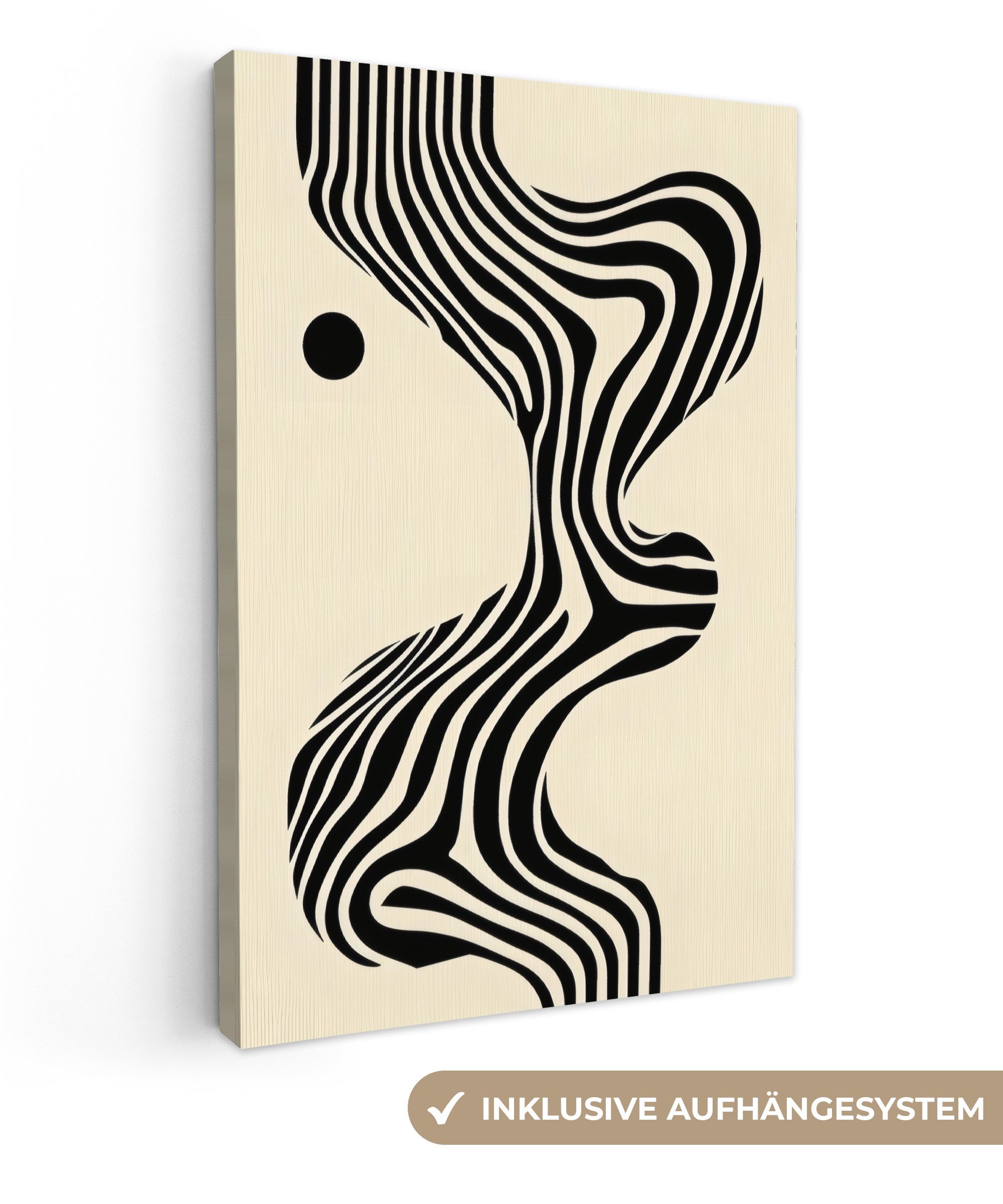 OneMillionCanvasses® Leinwandbild Beige - Linien - Gewellt - Abstrakt, Foto günstig online kaufen