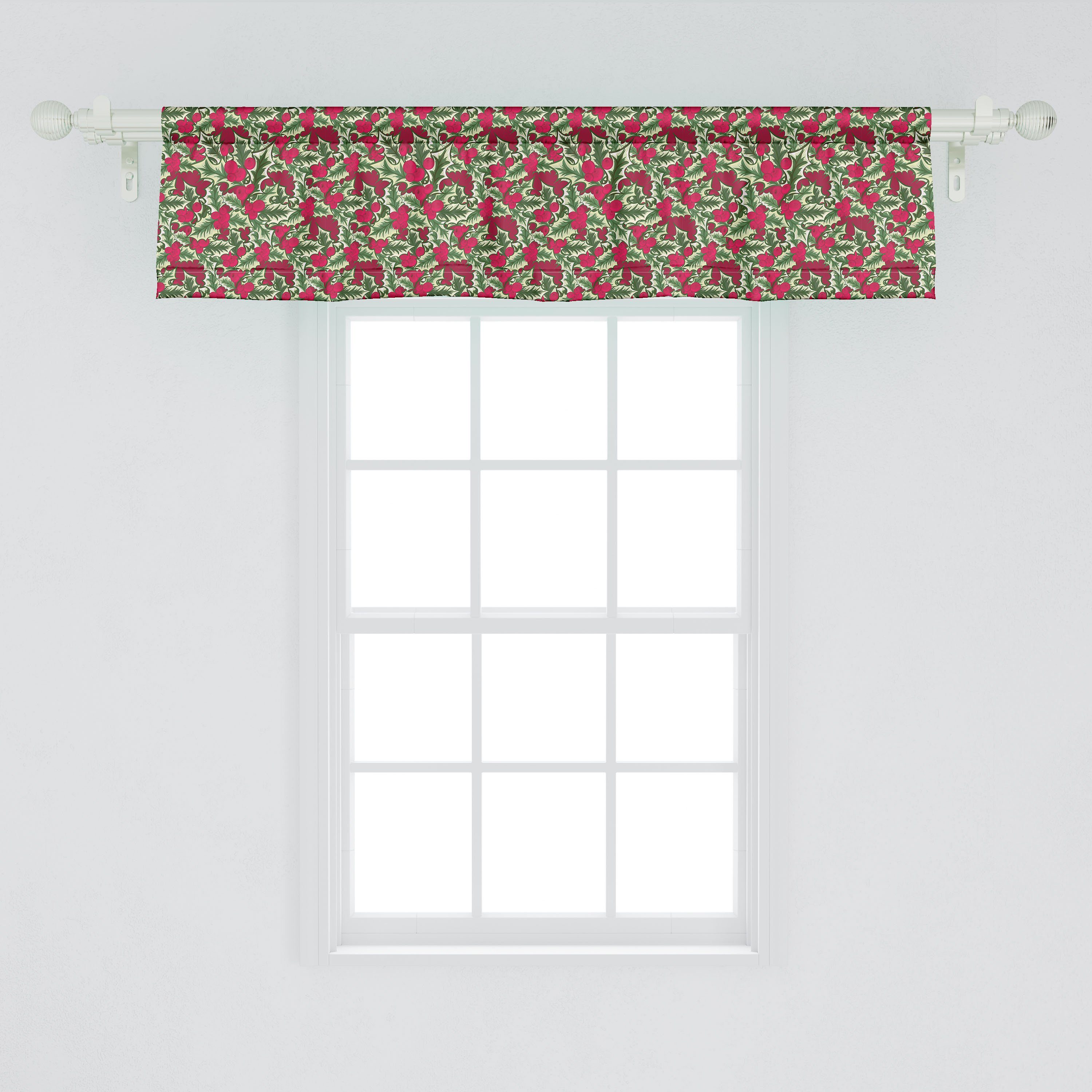 Blumenstrauß Microfaser, Vorhang Stangentasche, Dekor Küche Volant Blumen für Weihnachten Abakuhaus, Schlafzimmer mit Scheibengardine