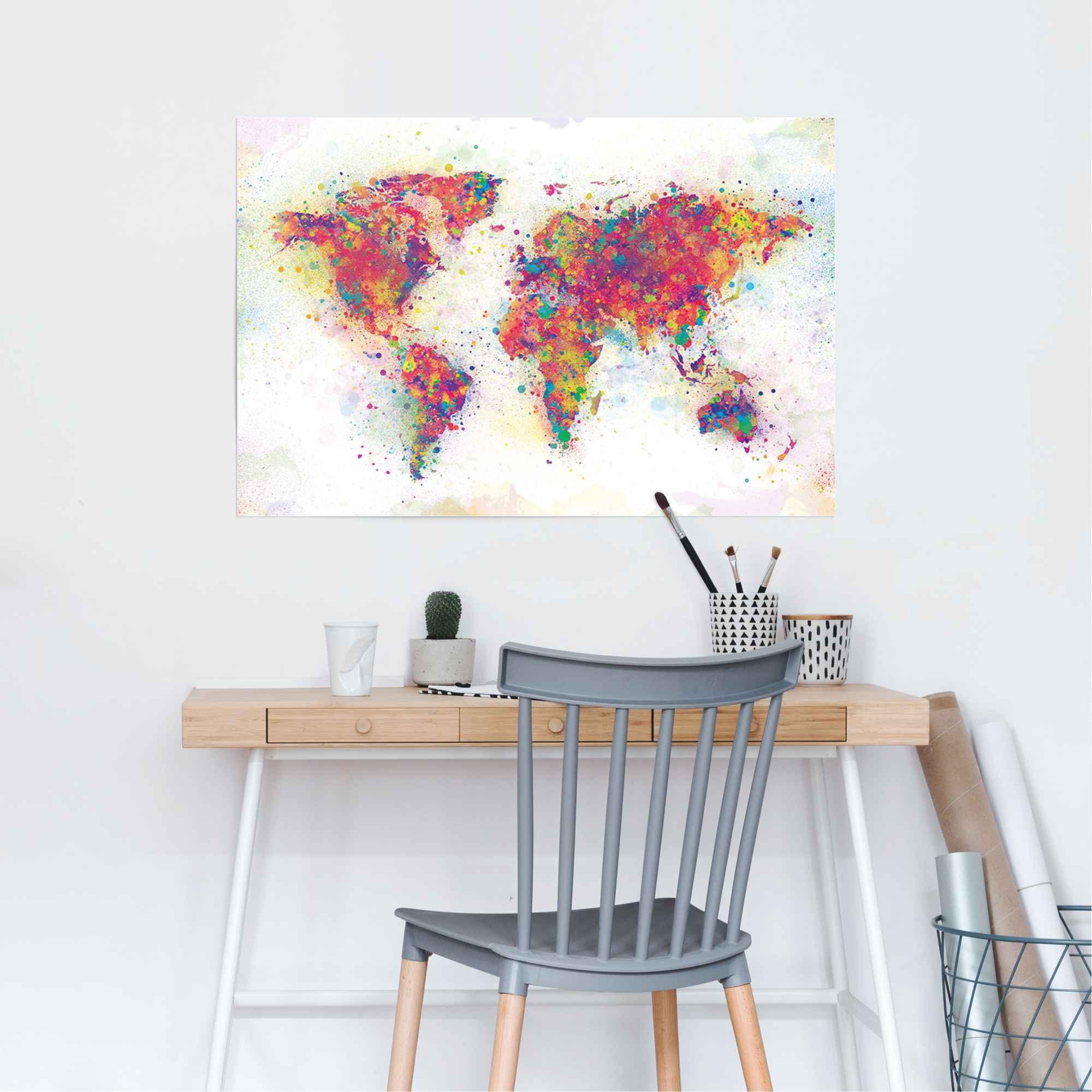 Reinders! Poster »Weltkarte Farbenmix«, (1 Stück)-HomeTrends