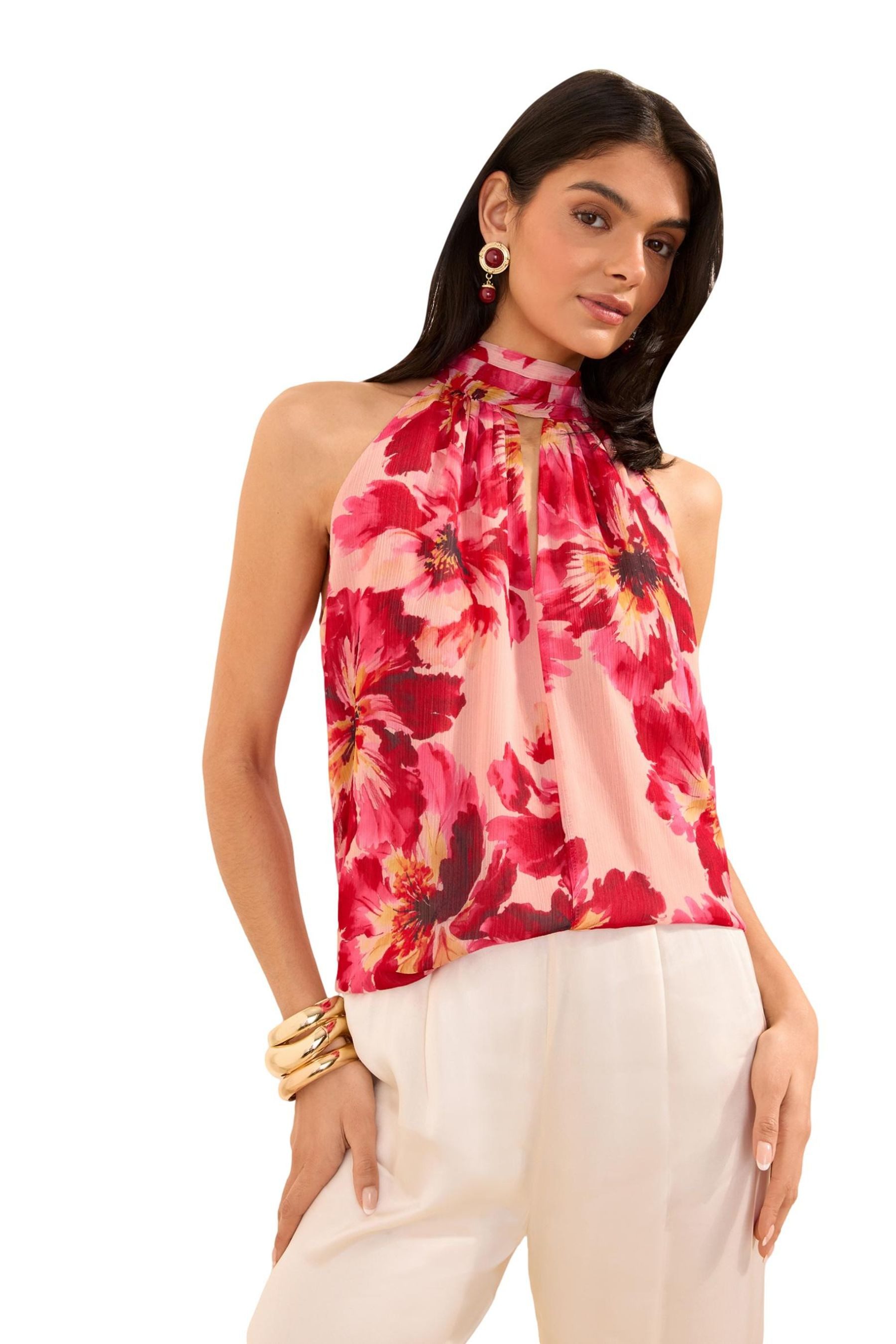 Friends Like These Neckholdertop Friends Like These Neckholderbluse aus Chiffon (1-tlg)