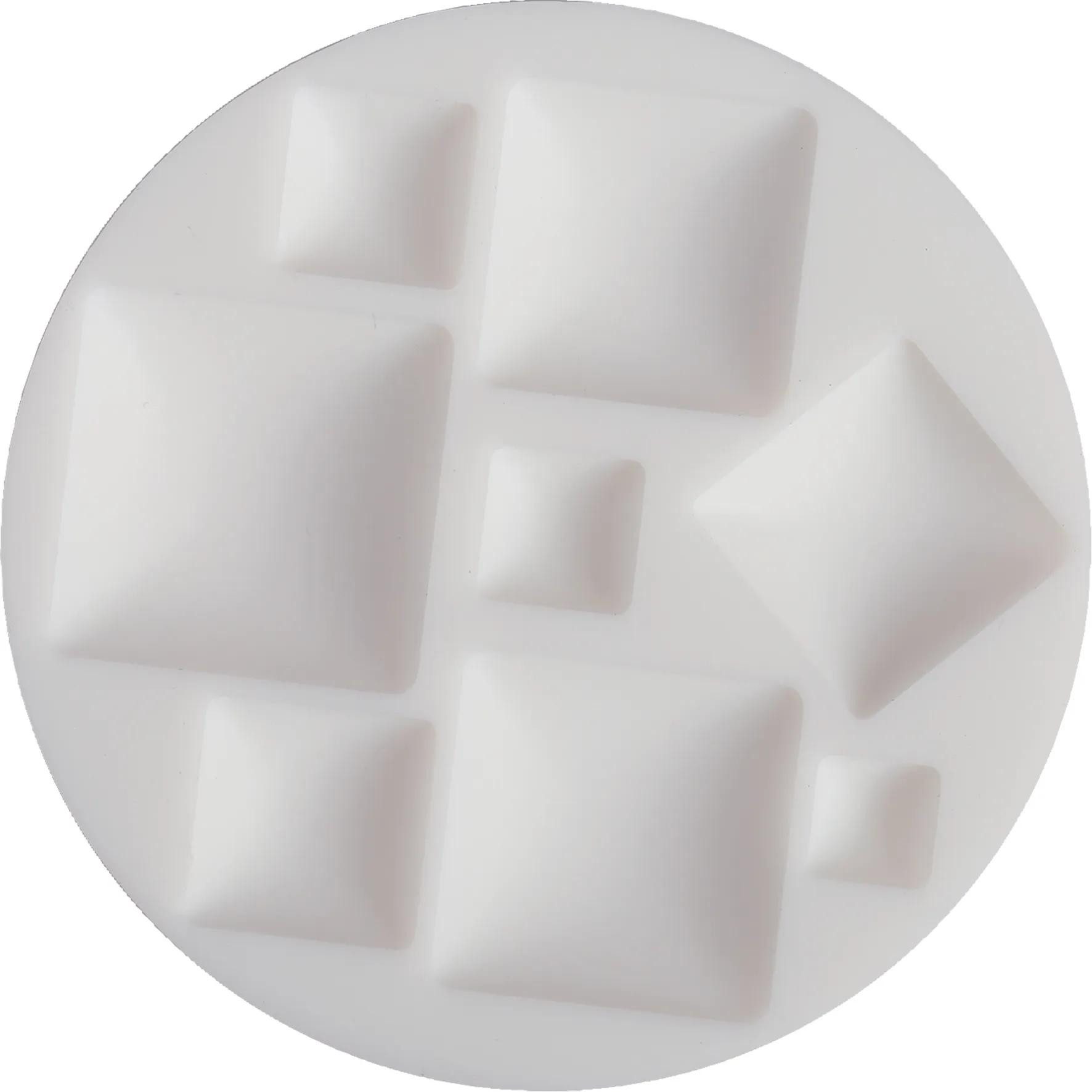 Cernit Modelliermasse 10x Silikonform ø 7cm, viereckige Cabochons - Weiß CE95121C, Silikonform