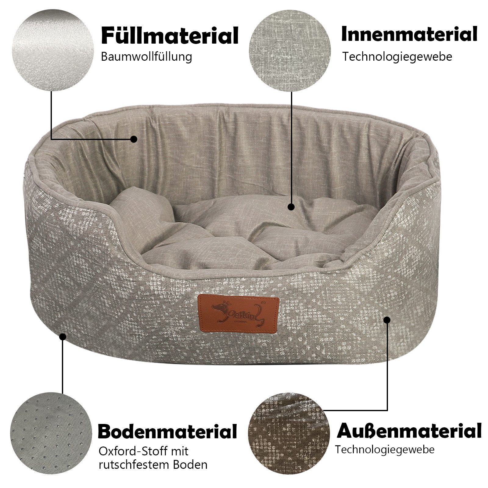 TopMeow Tierbett Hundebett mit Rand, Made günstig online kaufen