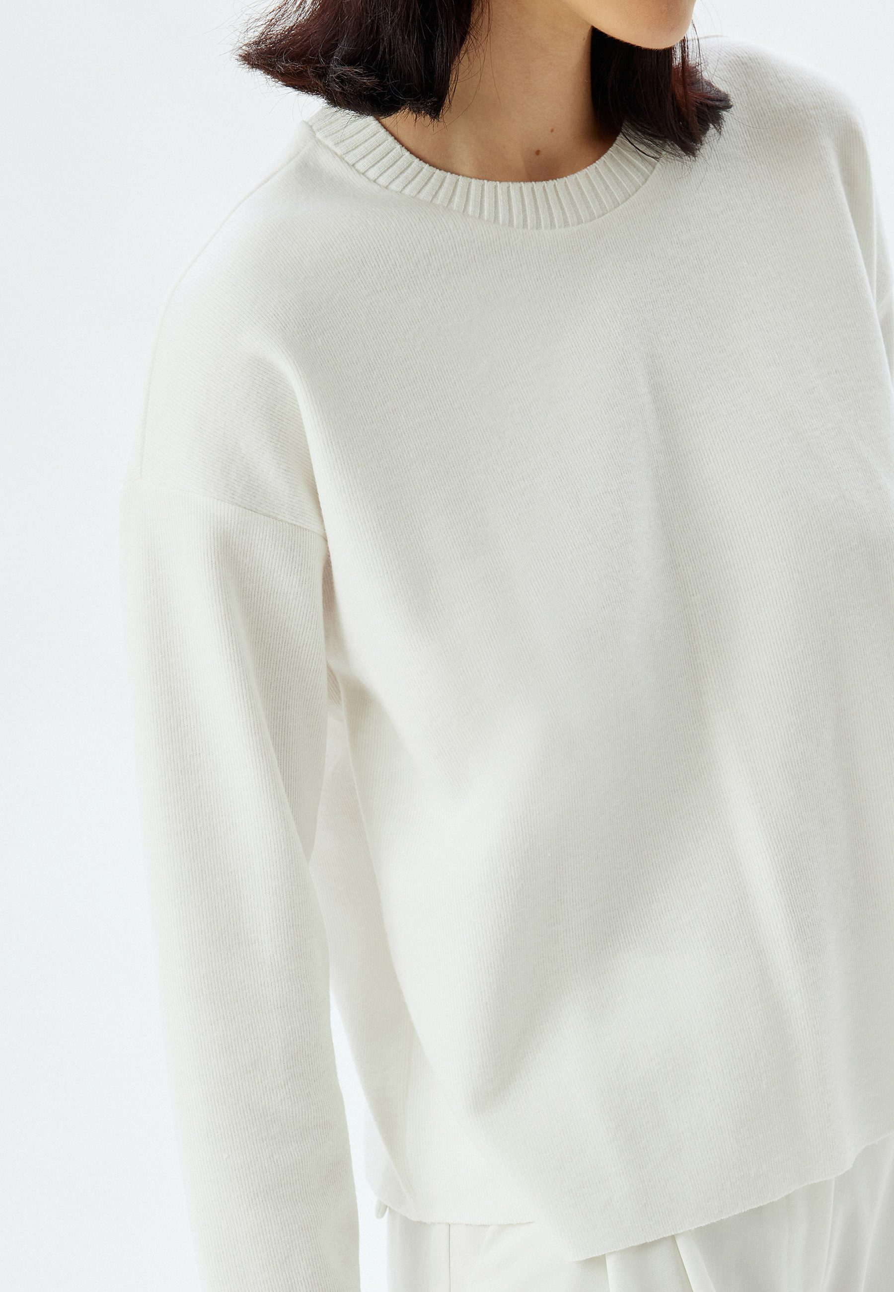 Koton Sweatshirt Standkragen Einsatz Von Zwei Verschiedenen Stoffen Sweatshirt