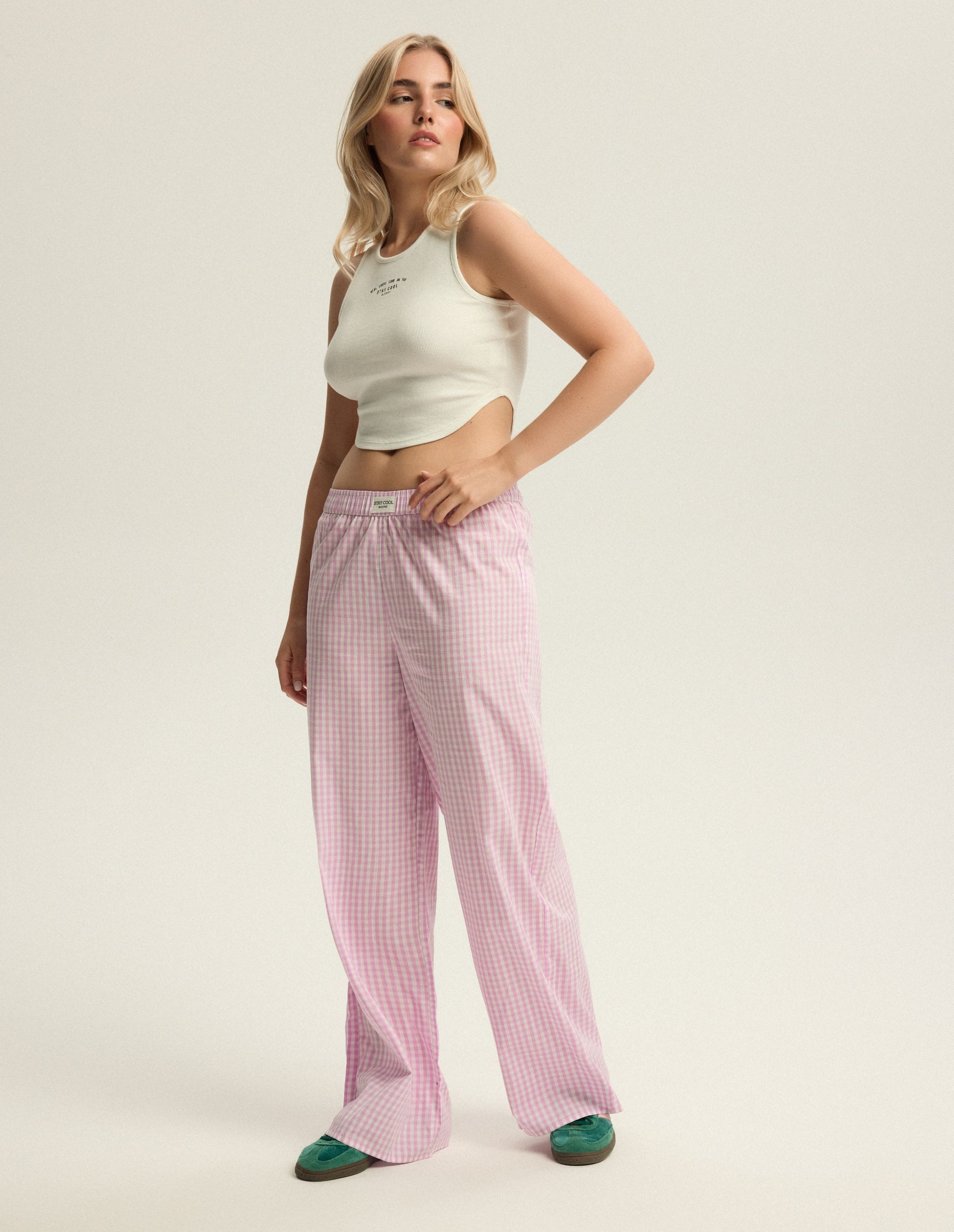 ESOTIQ Schlupfhose Sweathose Wide Leg 100% Baumwolle bequem für Zuhause Locklyn XL (1-tlg)
