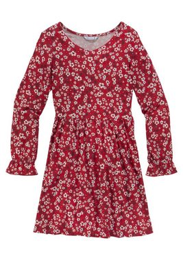 DELMAO Jerseykleid für Mädchen weiche Viskose mit Blumenmuster
