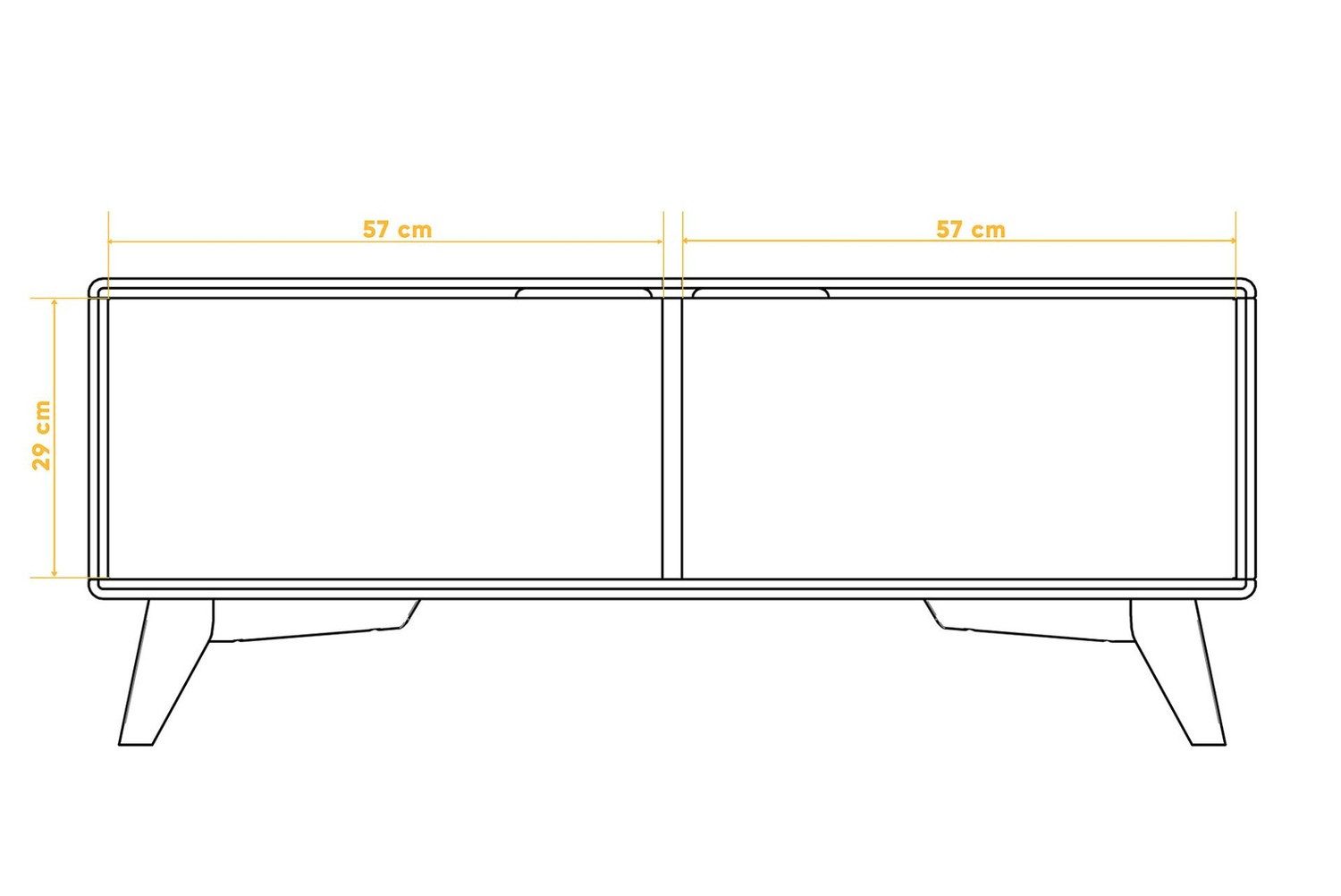 Natur24 Lowboard TV-Board Gerg Kernbuche massiv 120x40x48 mit 2 Türen