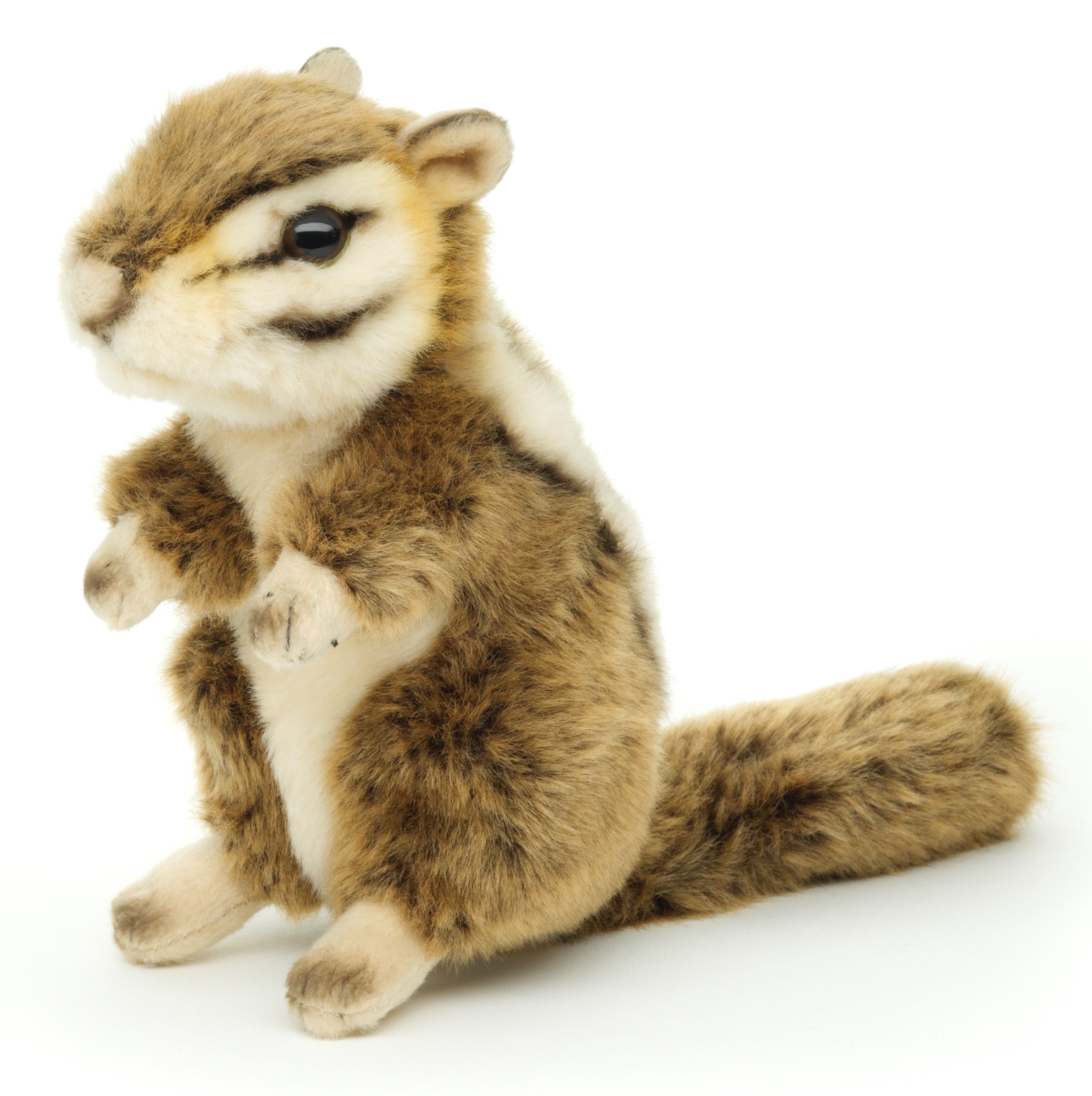 Uni-Toys Kuscheltier Streifenhörnchen, stehend - 18 cm (Höhe) - Plüsch-Chipmunk, Plüschtier, zu 100 % recyceltes Füllmaterial