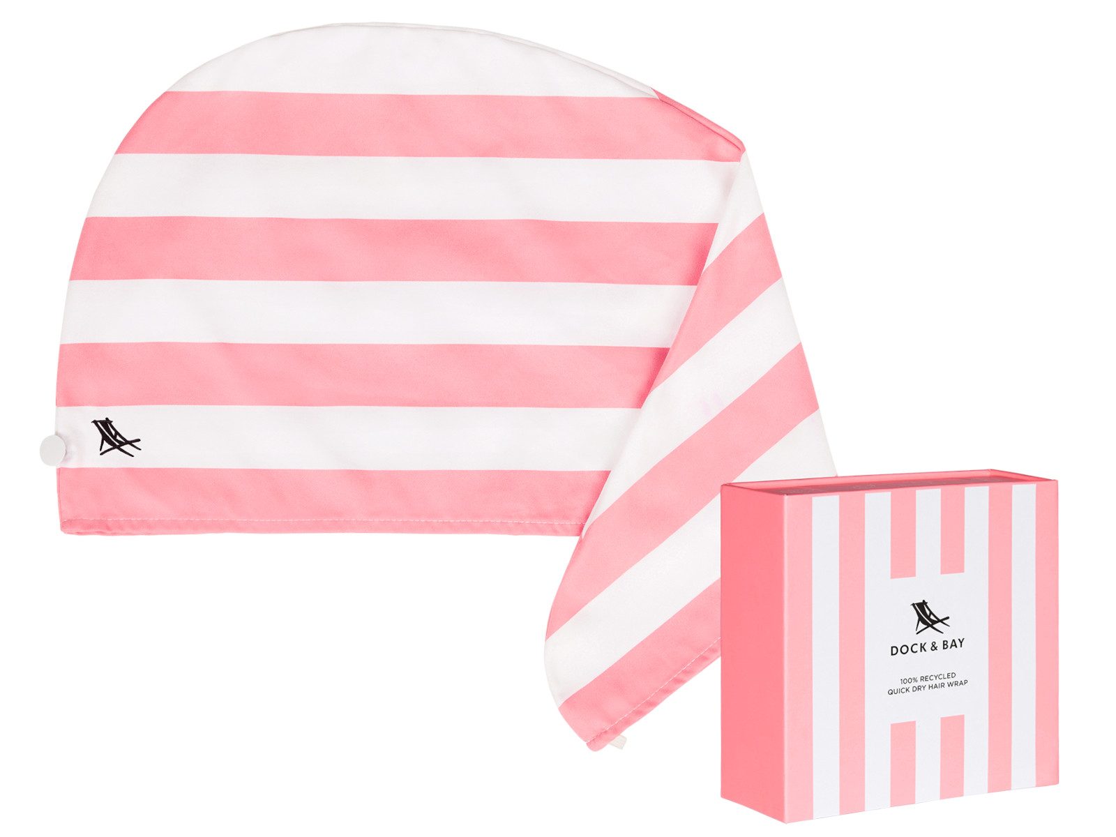 Dock & Bay LTD c/o Handtücher Hair Wraps One Size Malibu Pink 63x26cm, Polyester (HAIRW-CAB-LTPNK-NB)