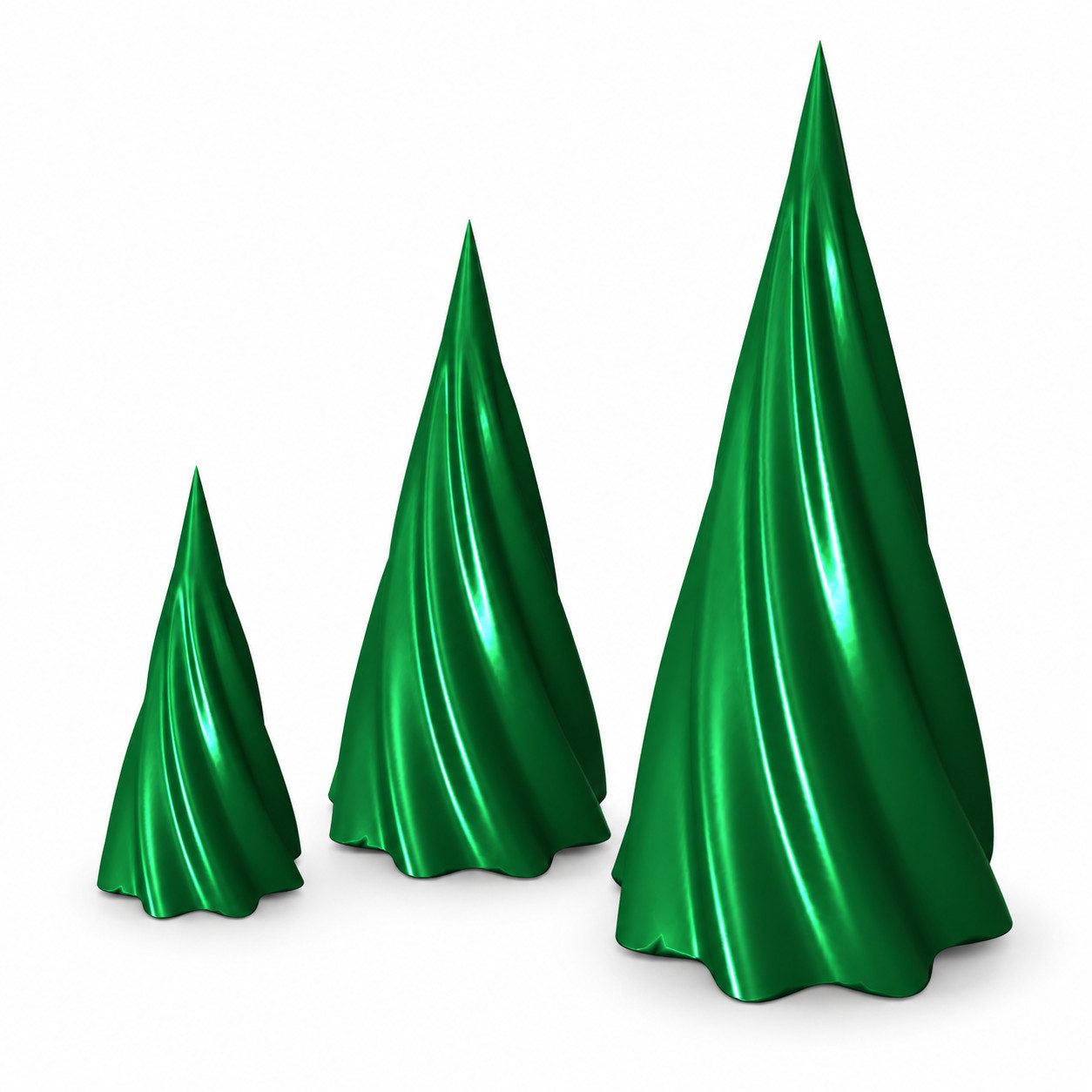 Norvéa Home Dekobaum Weihnachtsbaum Deko Set, Tannenbaum Tischdeko, Spiralbaum Grün (3 St)