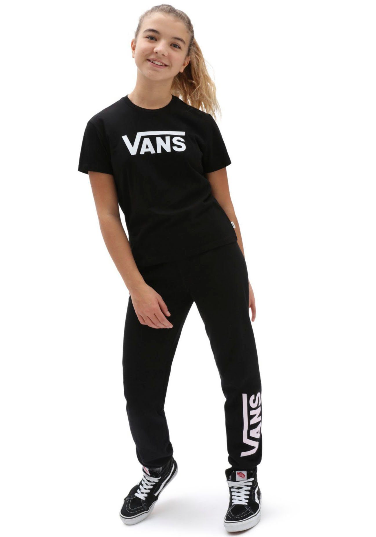 Vans T-Shirt FLYING V CREW schwarz-weiß GIRLS"