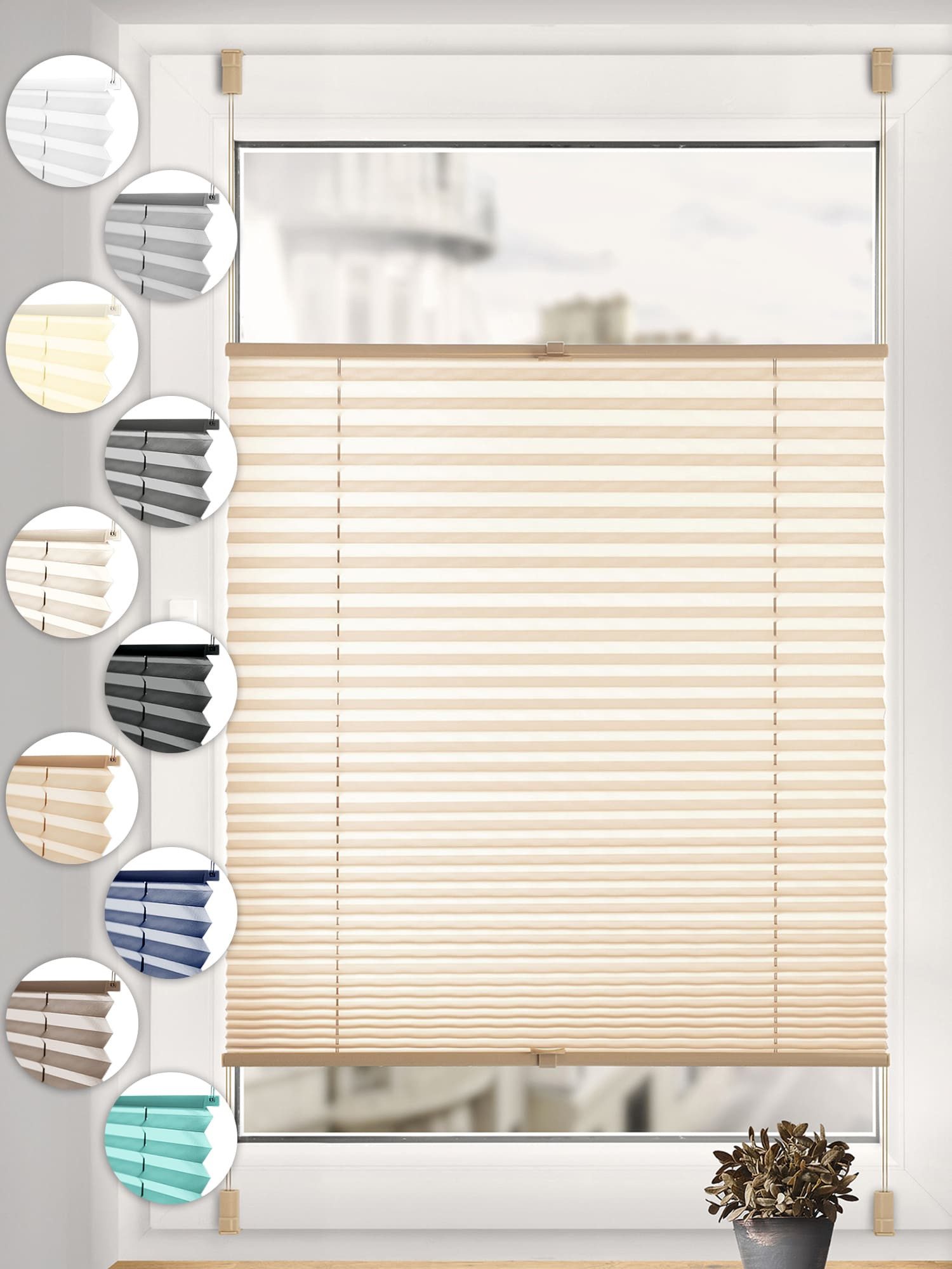 Sonello Plissee ohne Bohren Rollo Klemmfix für Fenster & Tür Lichtschutz, b günstig online kaufen