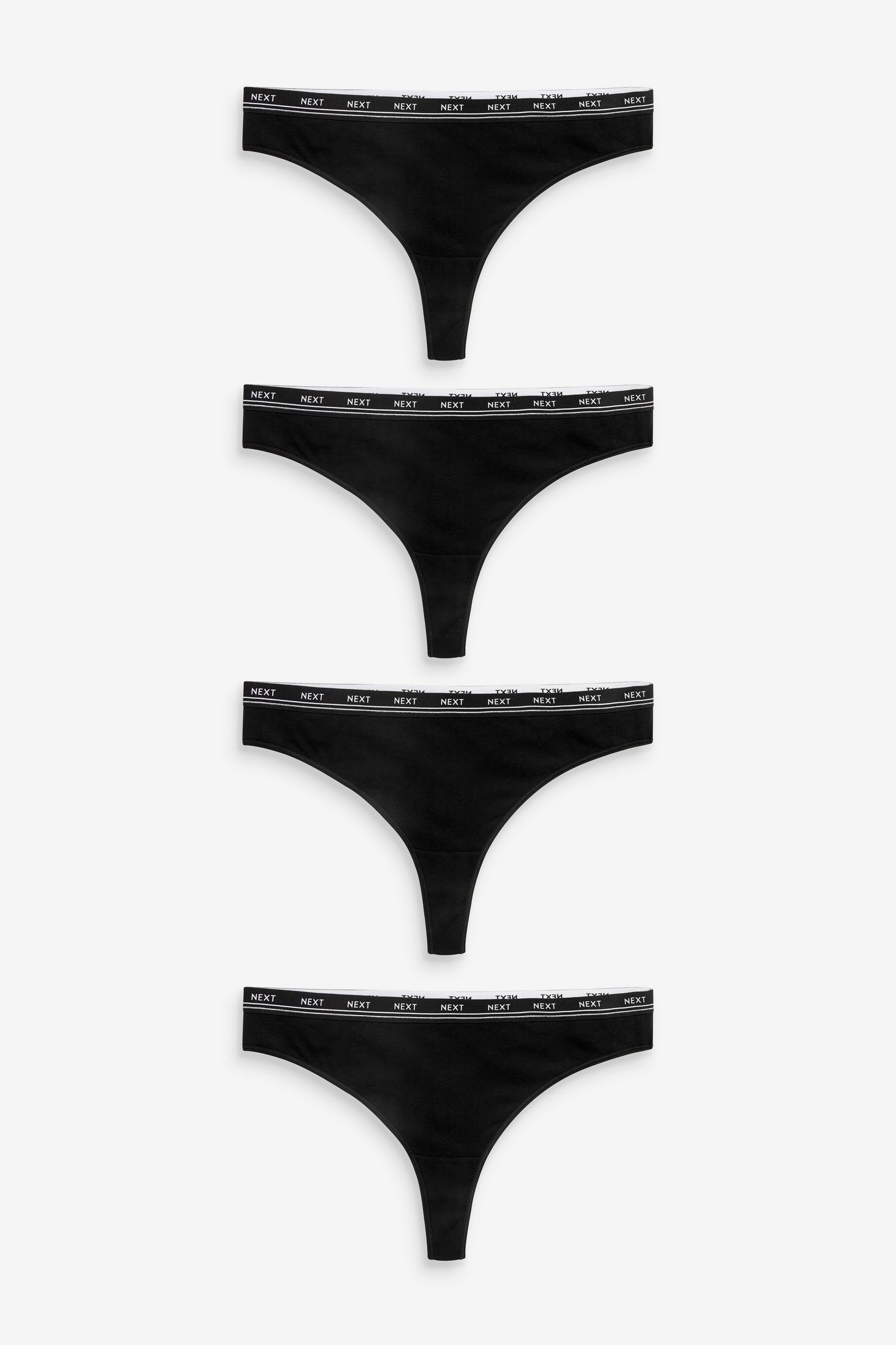 String Logo-Slips im 4er-Pack, Tanga