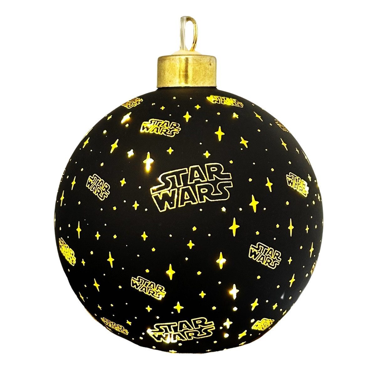 Disney LED Dekolicht Star Wars Glas Weihnachtskugel 15cm beleuchtet Weihnachtsbaumkugel, LED fest integriert