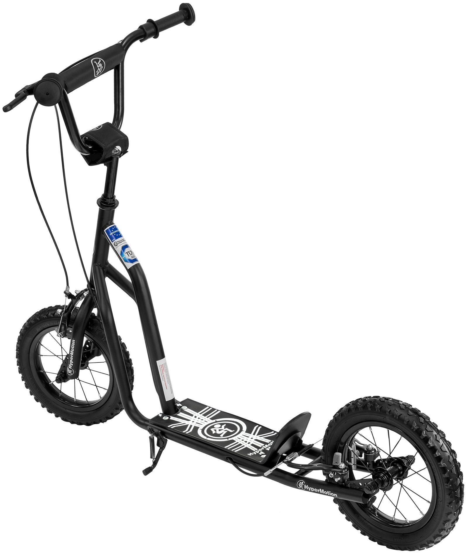 HyperMotion Scooter Tretroller VIVA 12 – Schwarz mit 30 cm Luftreifen