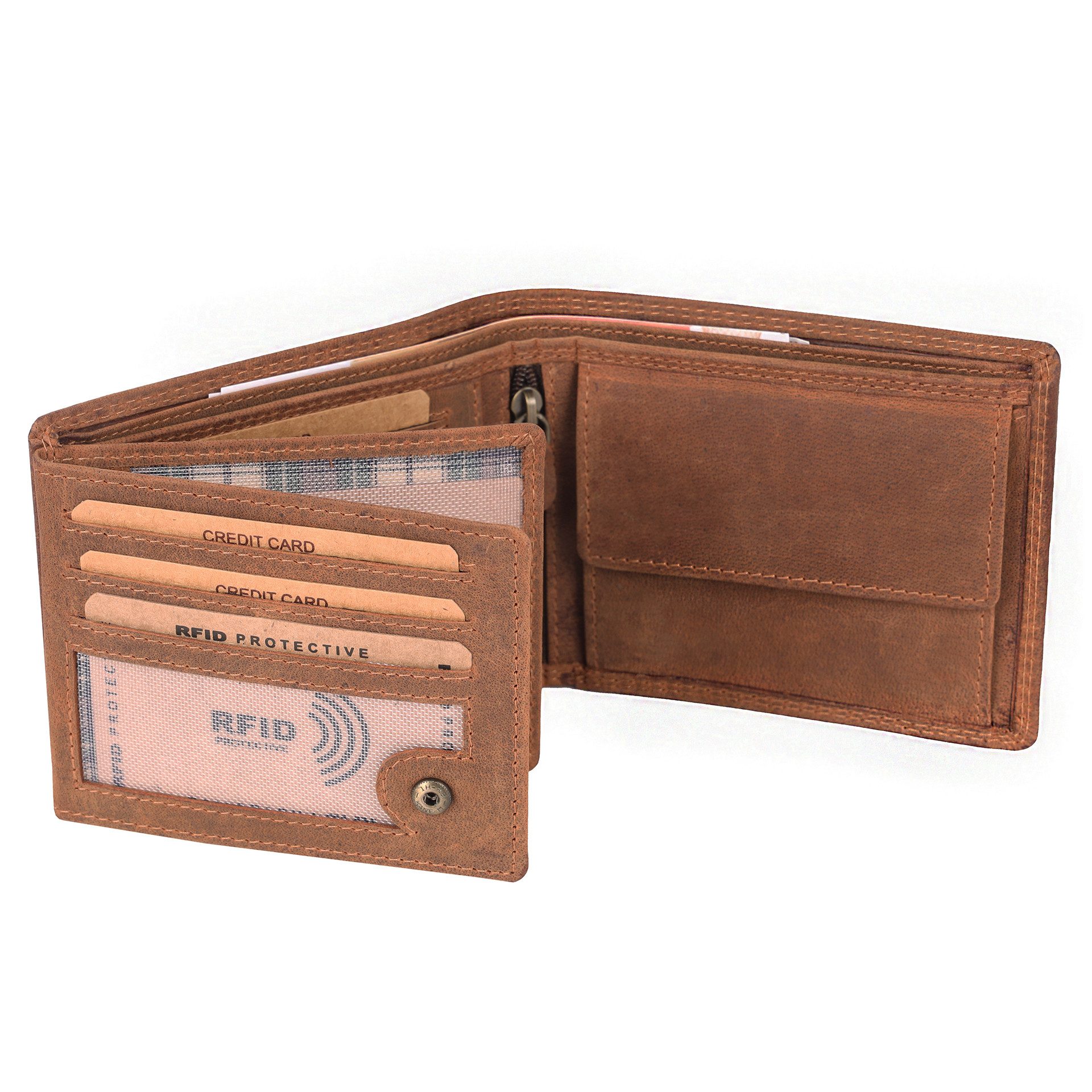 Benthill Geldbörse Herren Echt Leder Portemonnaie RFID mit vielen Kartenfäc günstig online kaufen