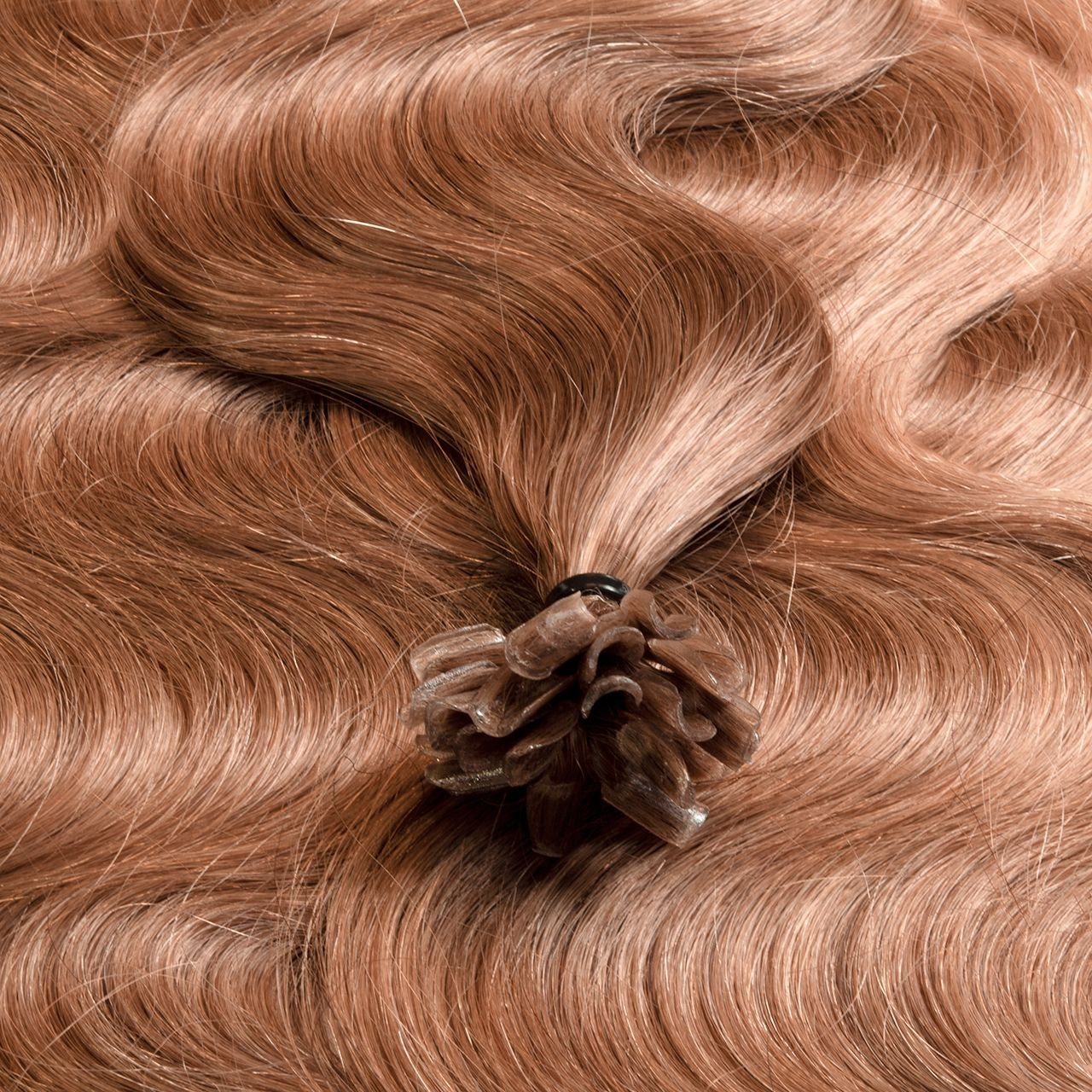 Natur-Gold Echthaar-Extension 40cm #8/03 gewellt Bondings Hellblond Premium hair2heart