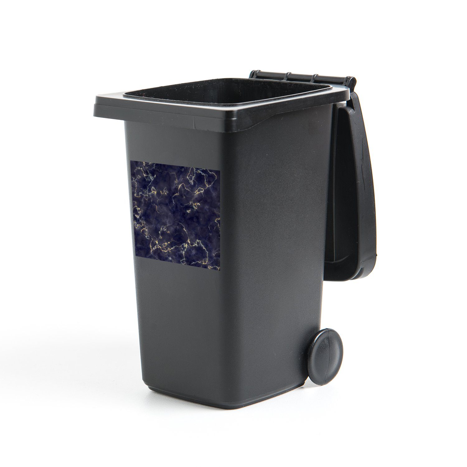 Mülleimer-aufkleber, - Abfalbehälter Mülltonne, Container, Wandsticker Goldachat Marmor St), (1 Sticker, MuchoWow