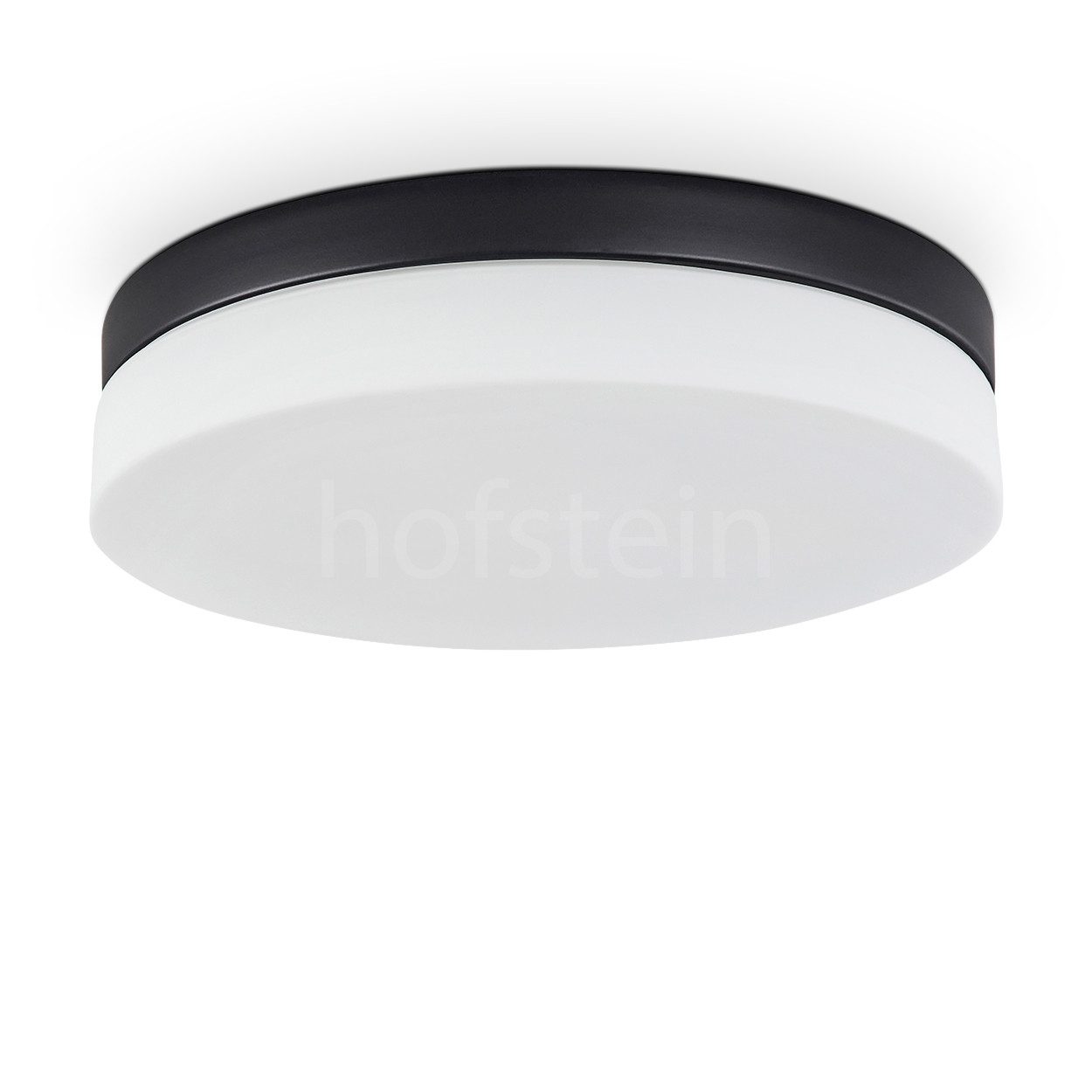 hofstein Deckenleuchte »Sospirold« aus Aluminium/Glas in Schwarz/Weiß, ohne Leuchtmittel, runde Deckenlampe (30cm), 3xE27 ILLU, IP 44, ideal für das Badezimmer