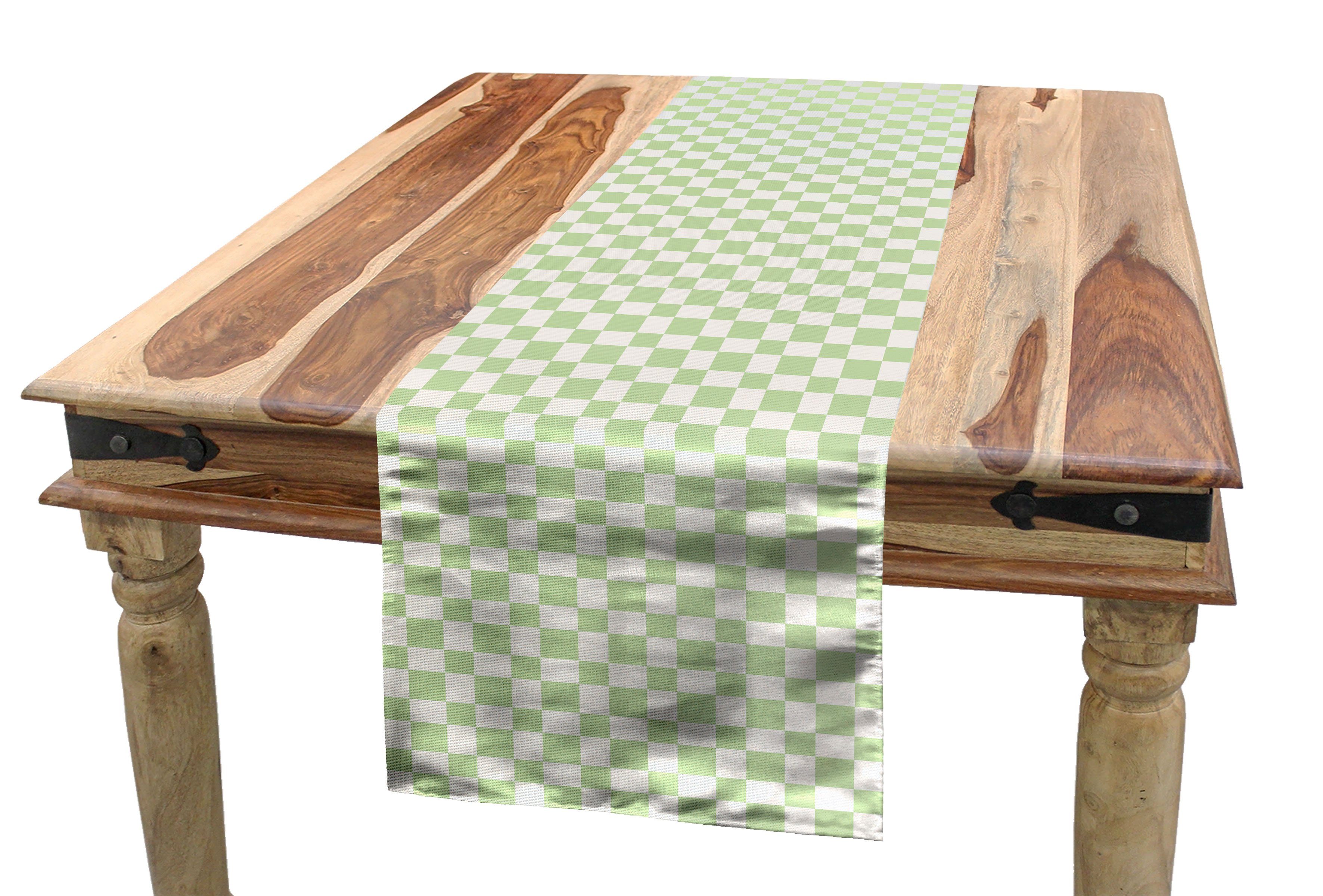 Abakuhaus Tischläufer Esszimmer Küche Rechteckiger Dekorativer Tischläufer, Retro Big Little Squares Tile