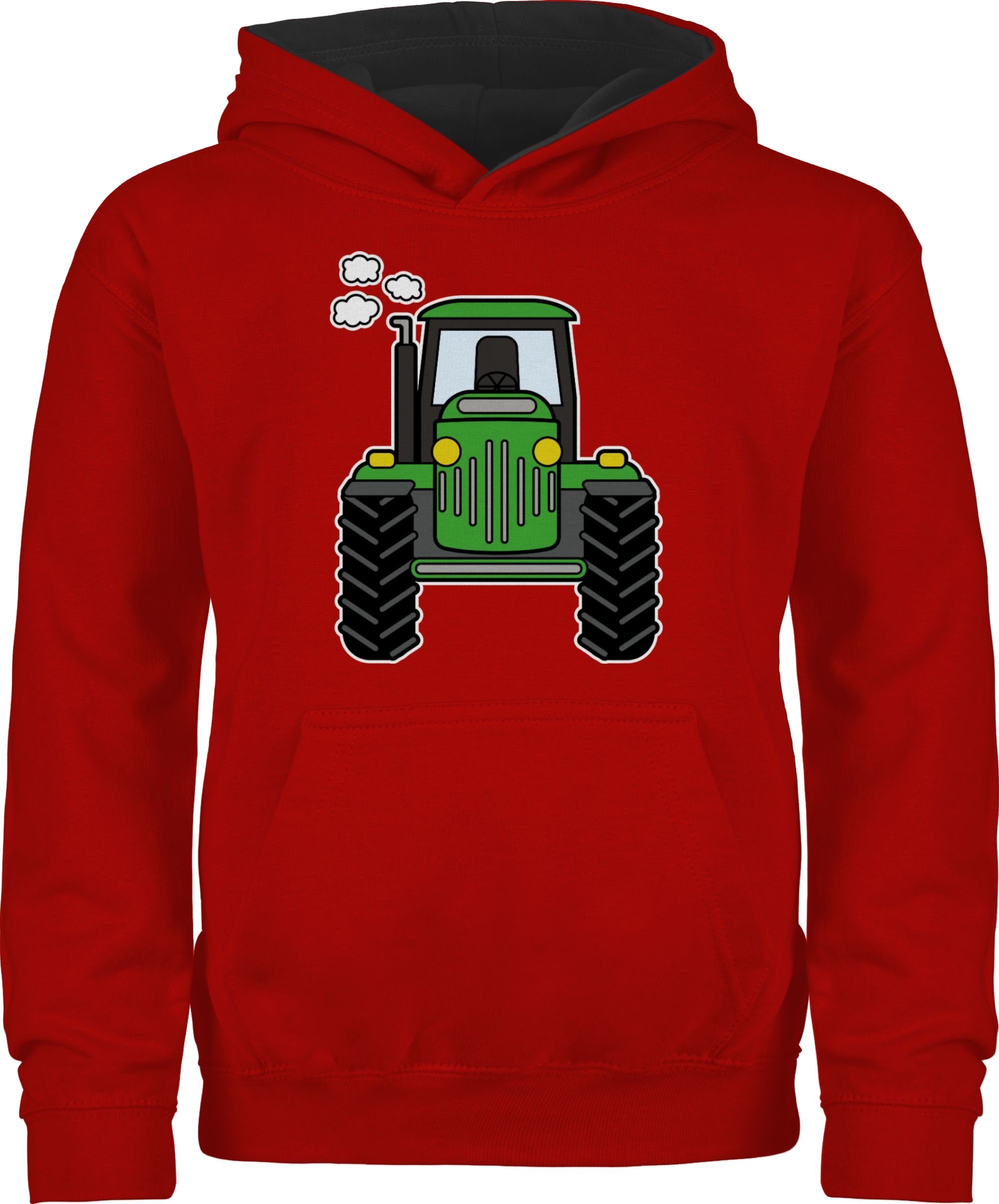 Shirtracer Hoodie Traktor Front Traktor 1 Rot/Schwarz