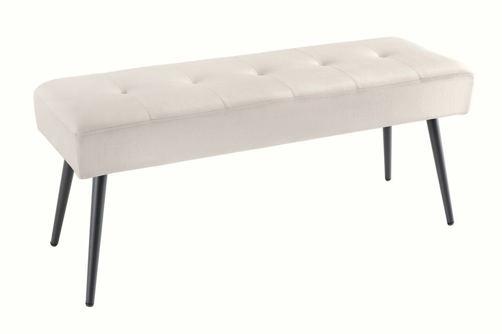 riess-ambiente Sitzbank BOUTIQUE 100cm champagner/schwarz – Samt-Bezug, Metallbeine (Einzelartikel, 1-St), hochwertiger Bezug mit Ziernähten - ideal für Flur oder Wohnbereich