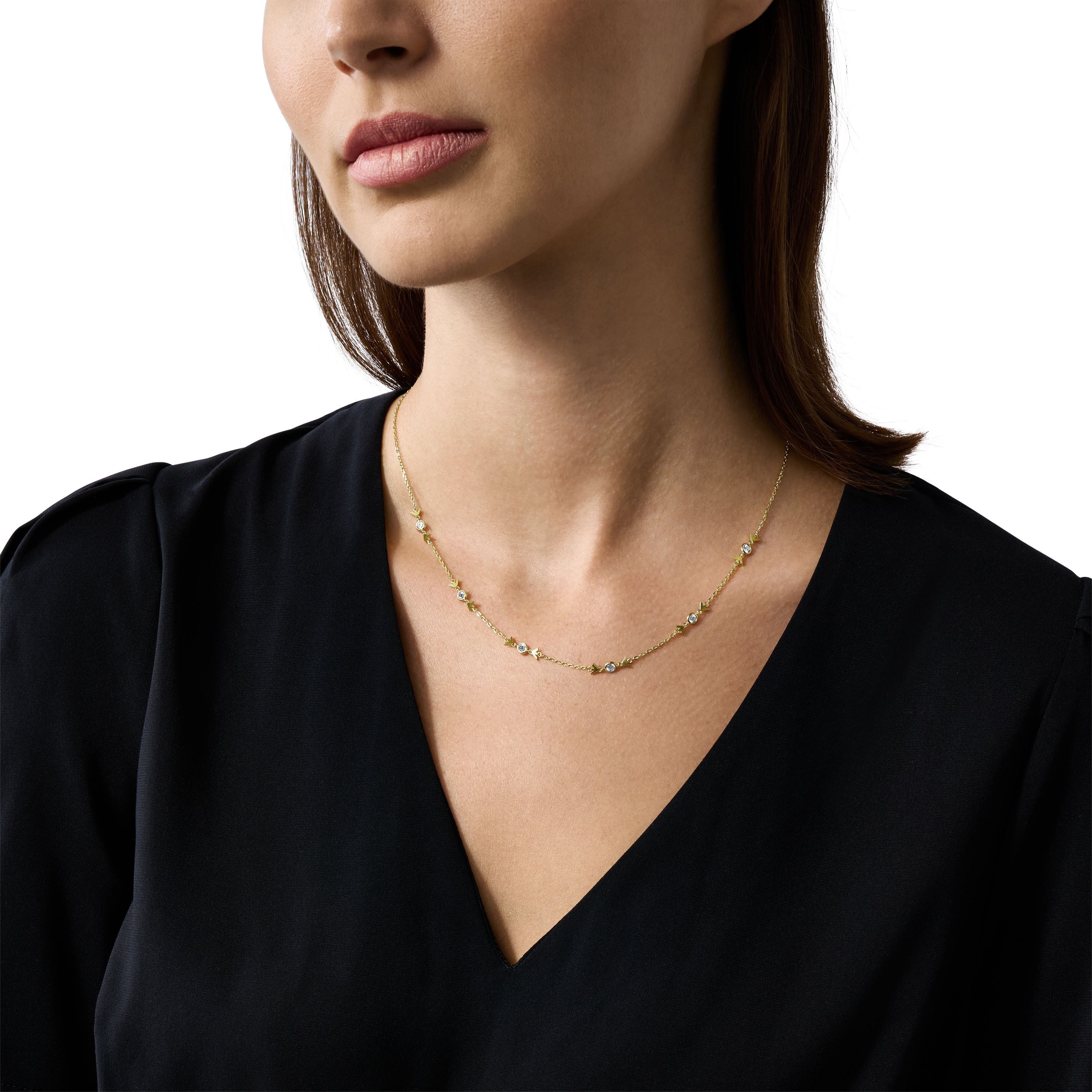 Emporio Armani Kette ohne Anhänger Schmuck Geschenk Silber 925 Halsschmuck, mit Zirkonia (synth)