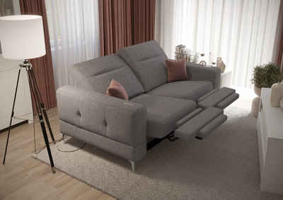 Möbel für Dich Sofa Modernes Sofa Malibu 2 Relax, mit elektrischer Relaxfunktion, mit Stoff-und Farbauswahl