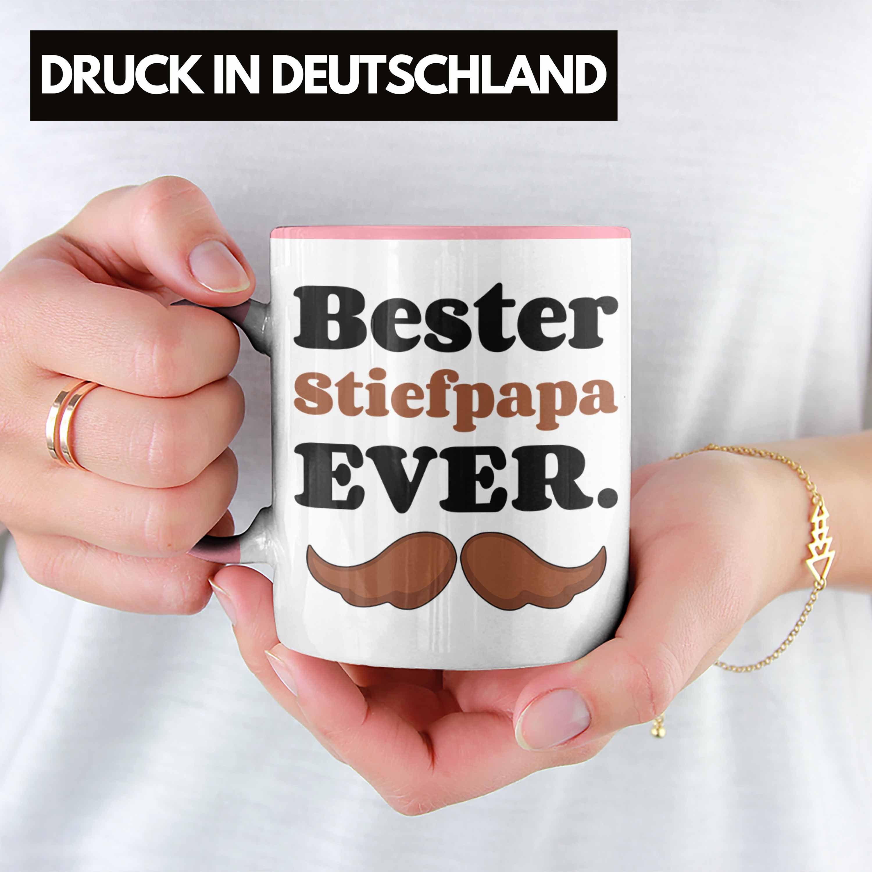 Tasse Geburtstag Bester Geschenk - Trendation Rosa Stiefpapa Tasse Stiefvater Spruch Vatertagsgeschenk Vatertag Ever mit Trendation