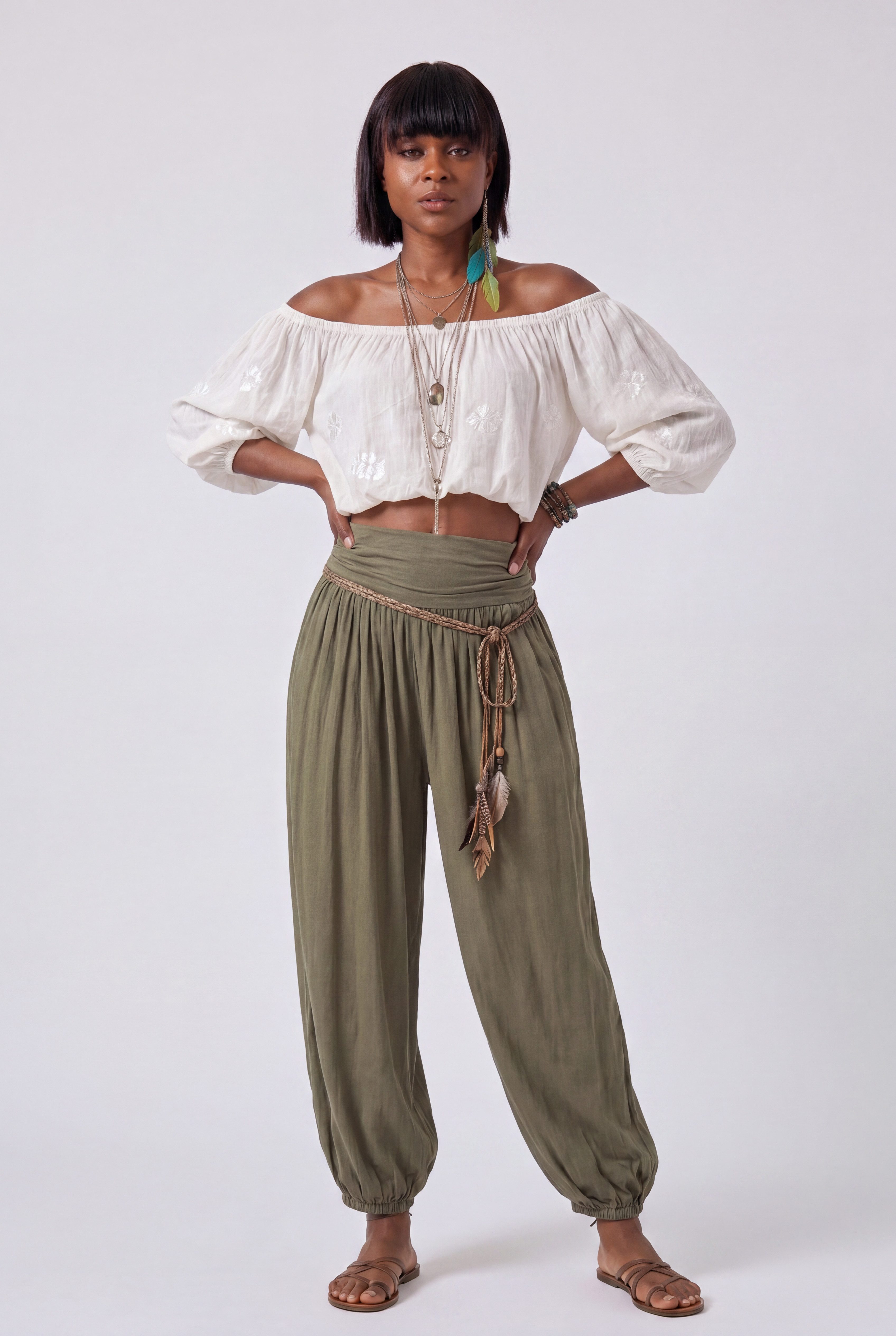 YC Fashion & Style Haremshose Damen Strandhose im Harem-Stil, Luftige Sommerhose aus 100 % Viskose in Unifarbe