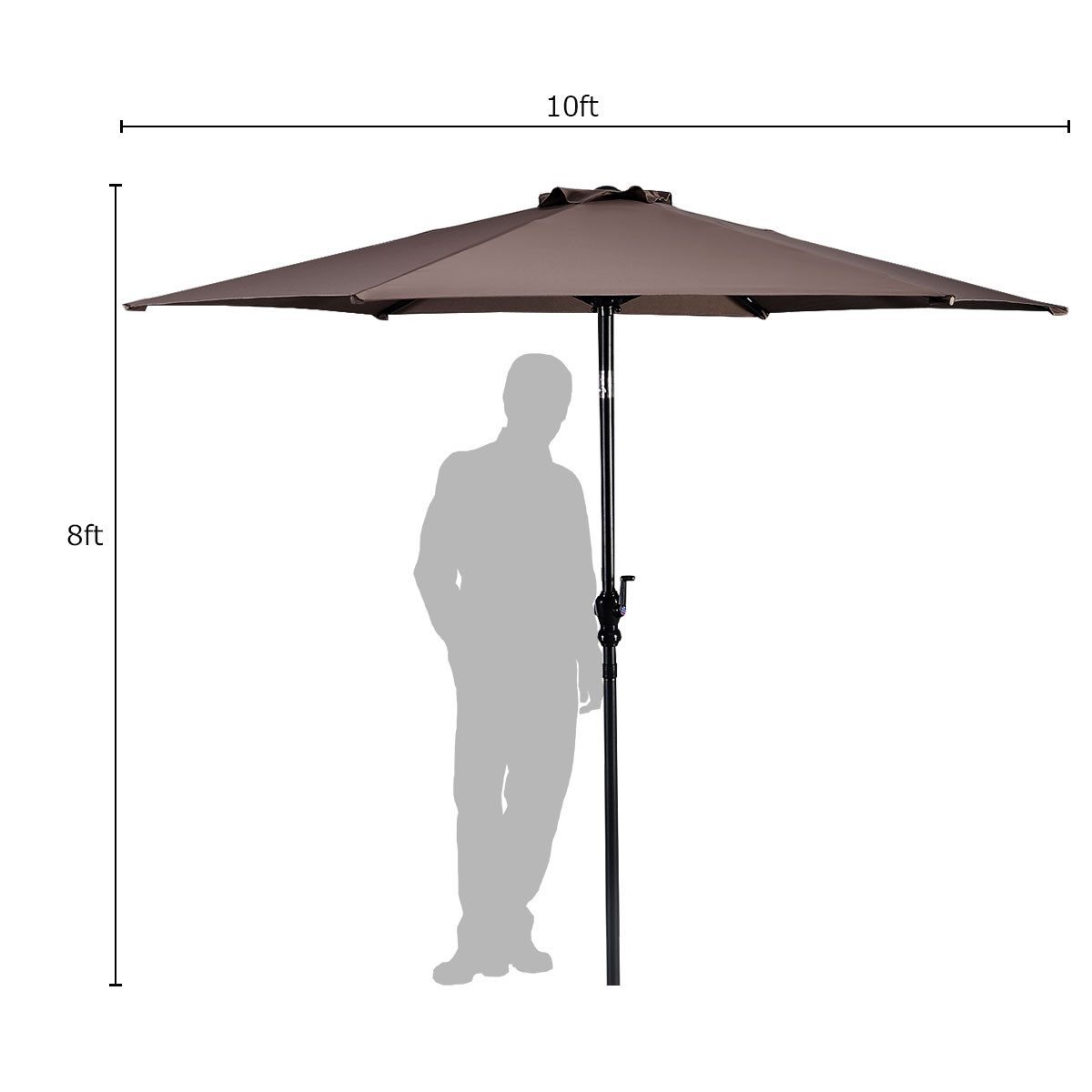 COSTWAY Sonnenschirm Gartenschirm, 30° neigbar, mit günstig online kaufen