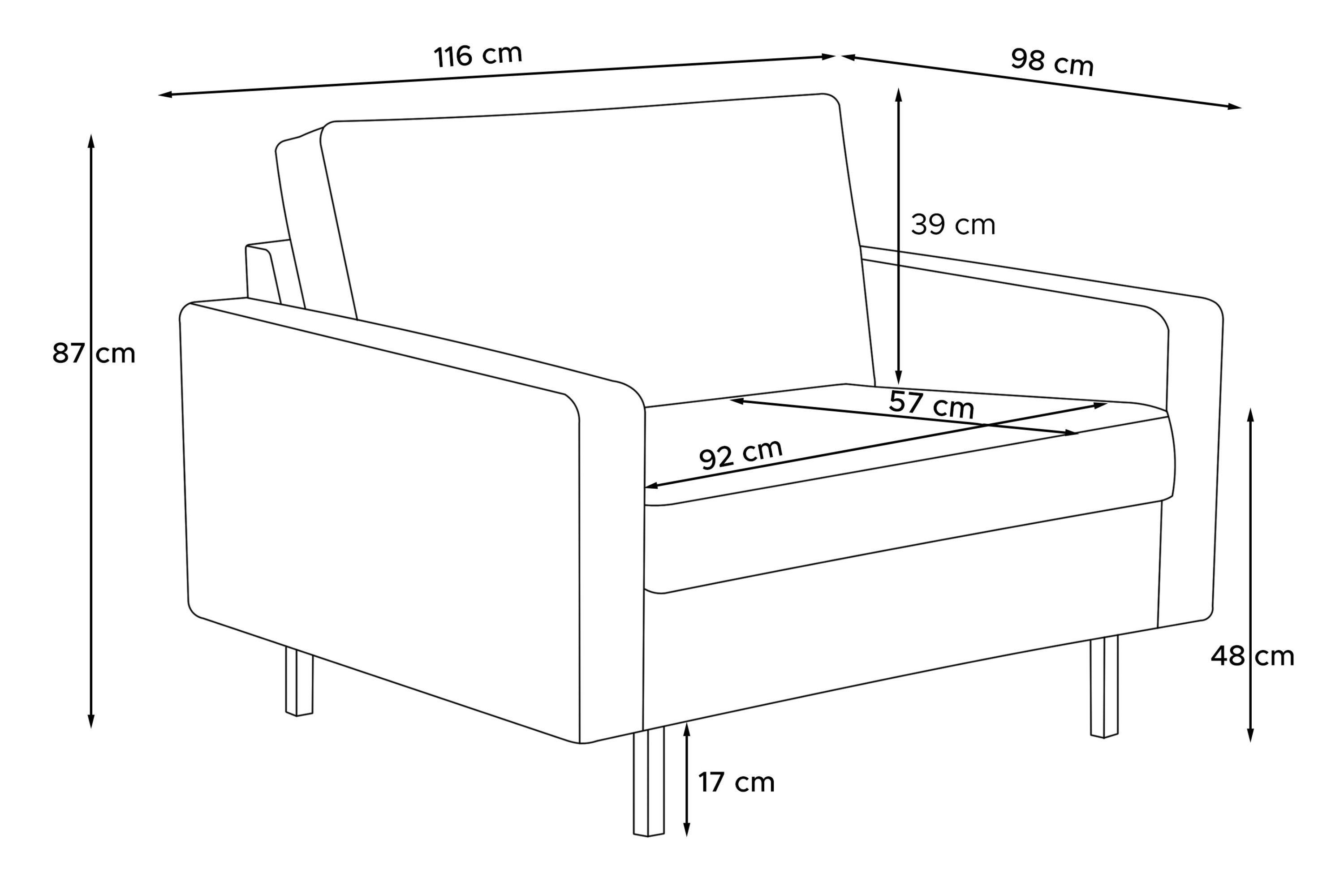 INVIA | Sessel EU grün auf grün Konsimo Breite Echtleder, Grundschicht: Hergestellt in | grün Sessel, Metallfüßen, hohen