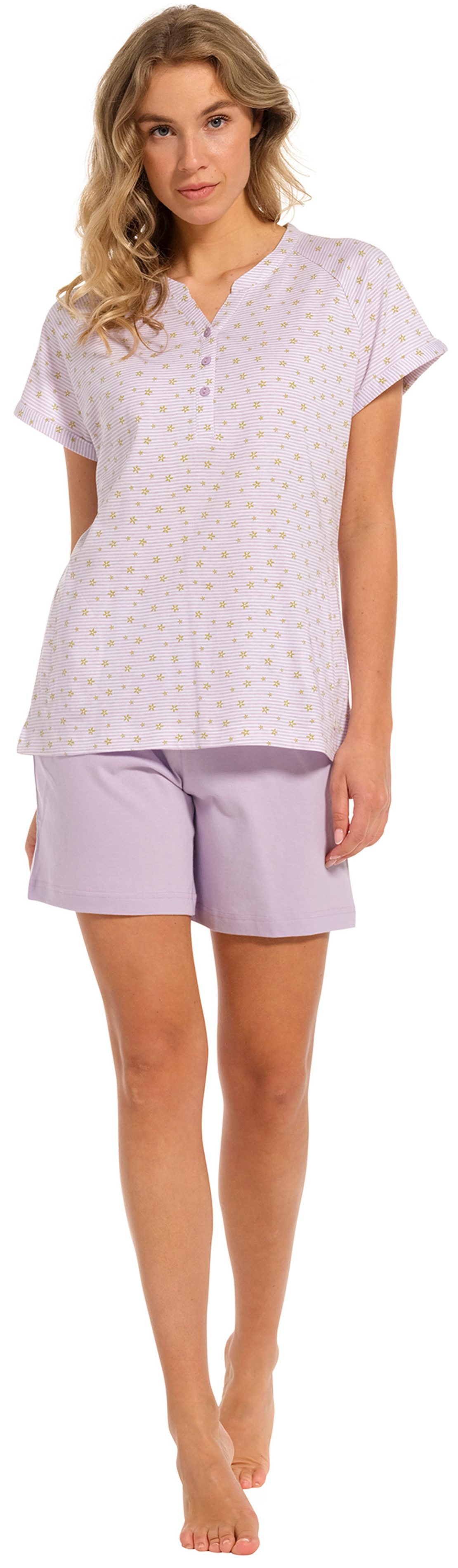 Pastunette Schlafanzug Damen Shorty Pyjama kurz (2 tlg) Baumwolle günstig online kaufen