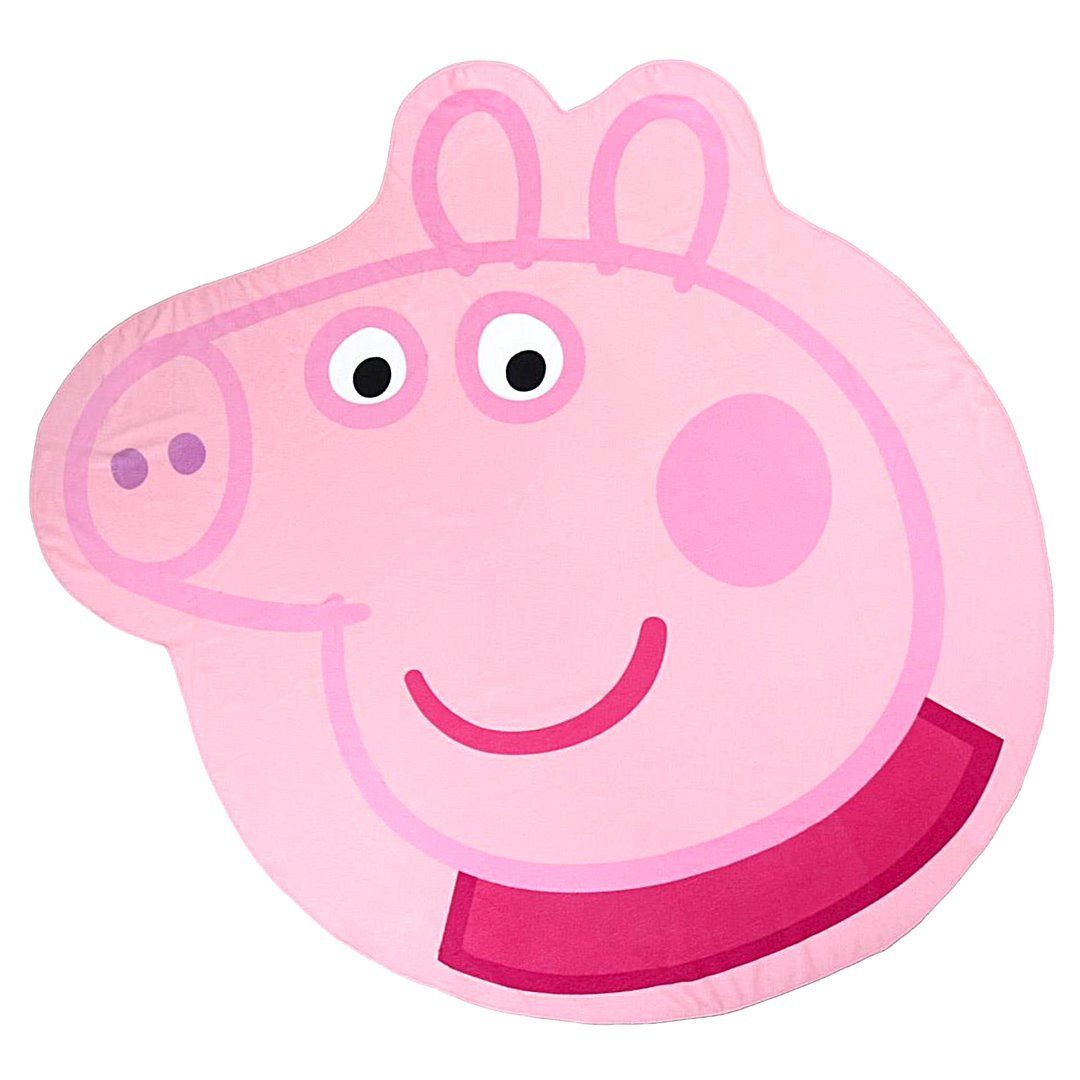 Peppa Pig Strandtuch Peppa Wutz, Mikrofaser, Kinder Form Badetuch 130 cm