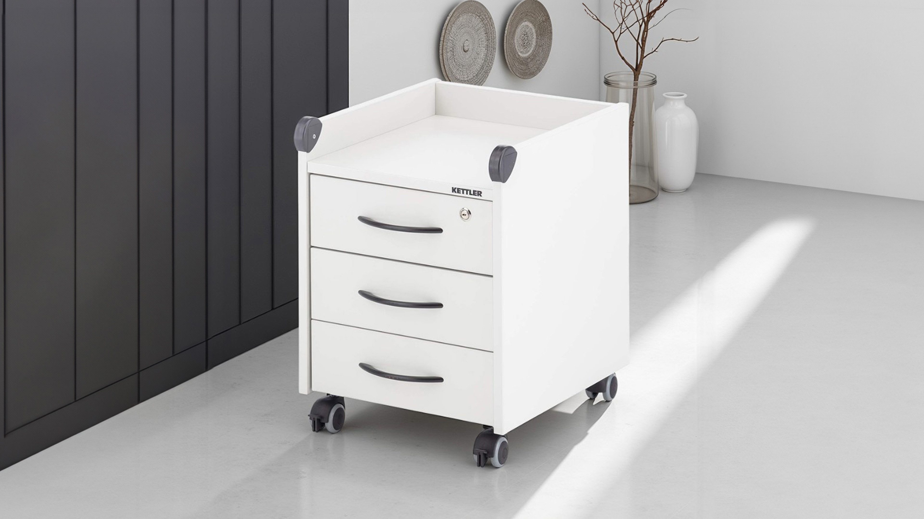 Vladon Aktenschrank Kettler (Rollcontainer Abschließbar) Abschließbar, günstig online kaufen