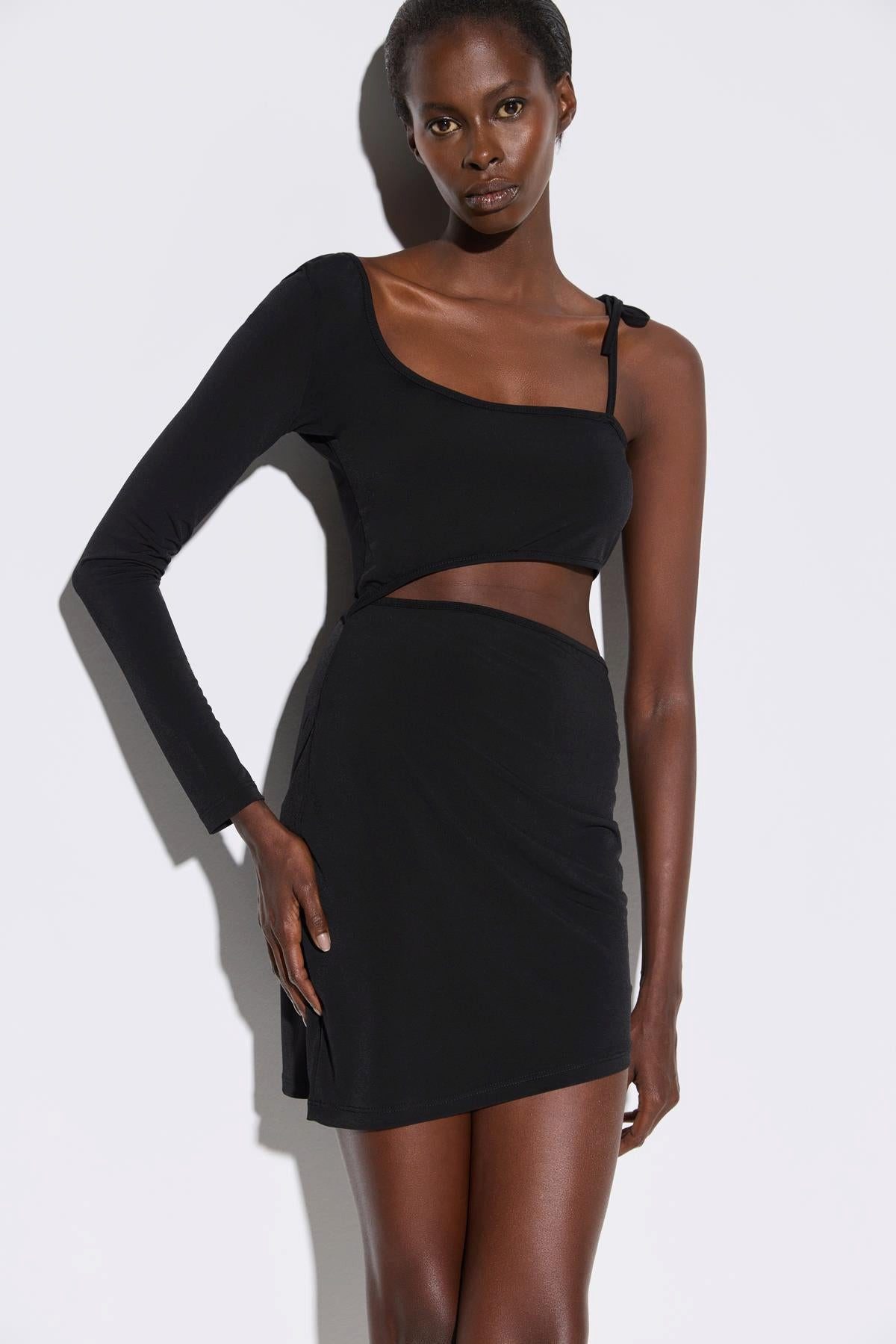 No Matter What Minikleid Kleid mit einem Ärmel und Bindeband günstig online kaufen