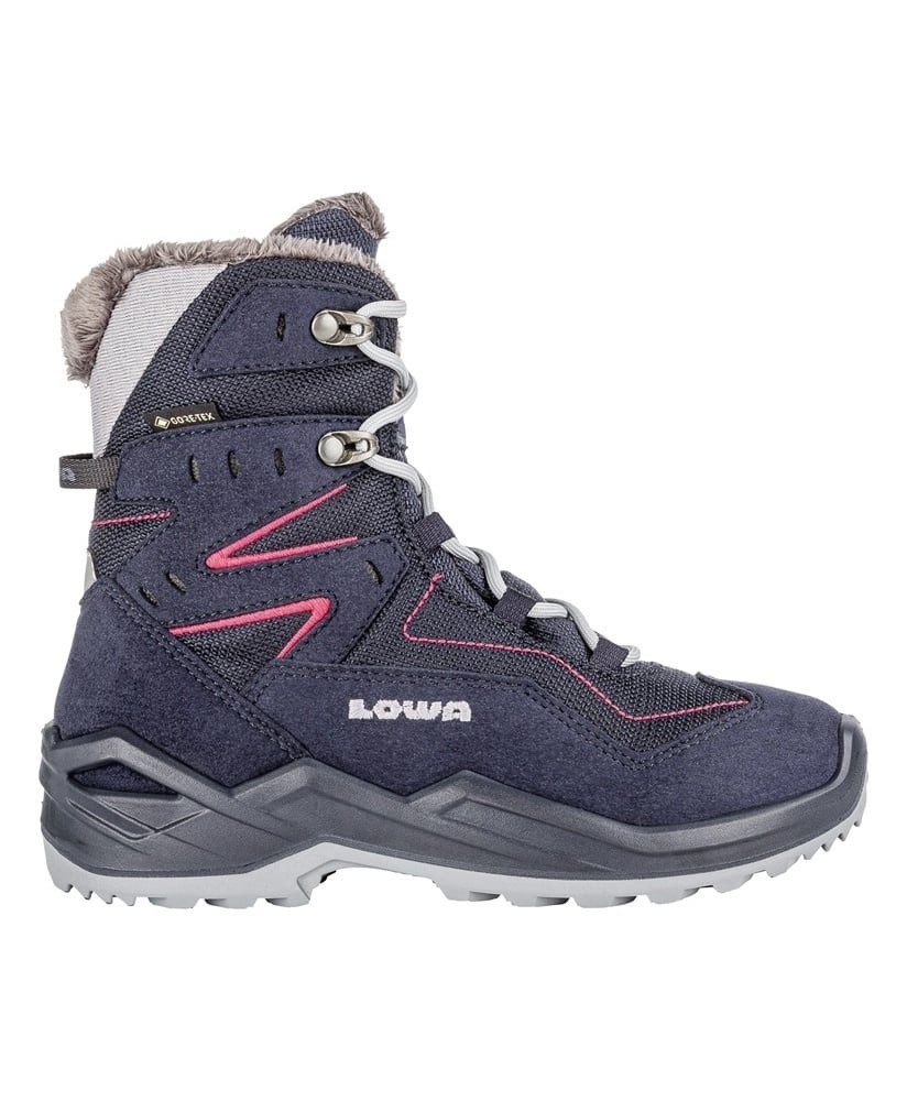 Lowa Lino GTX High (Veloursleder/Textil, wasserdicht) 2024 navyblau/fuchsia Winterstiefel