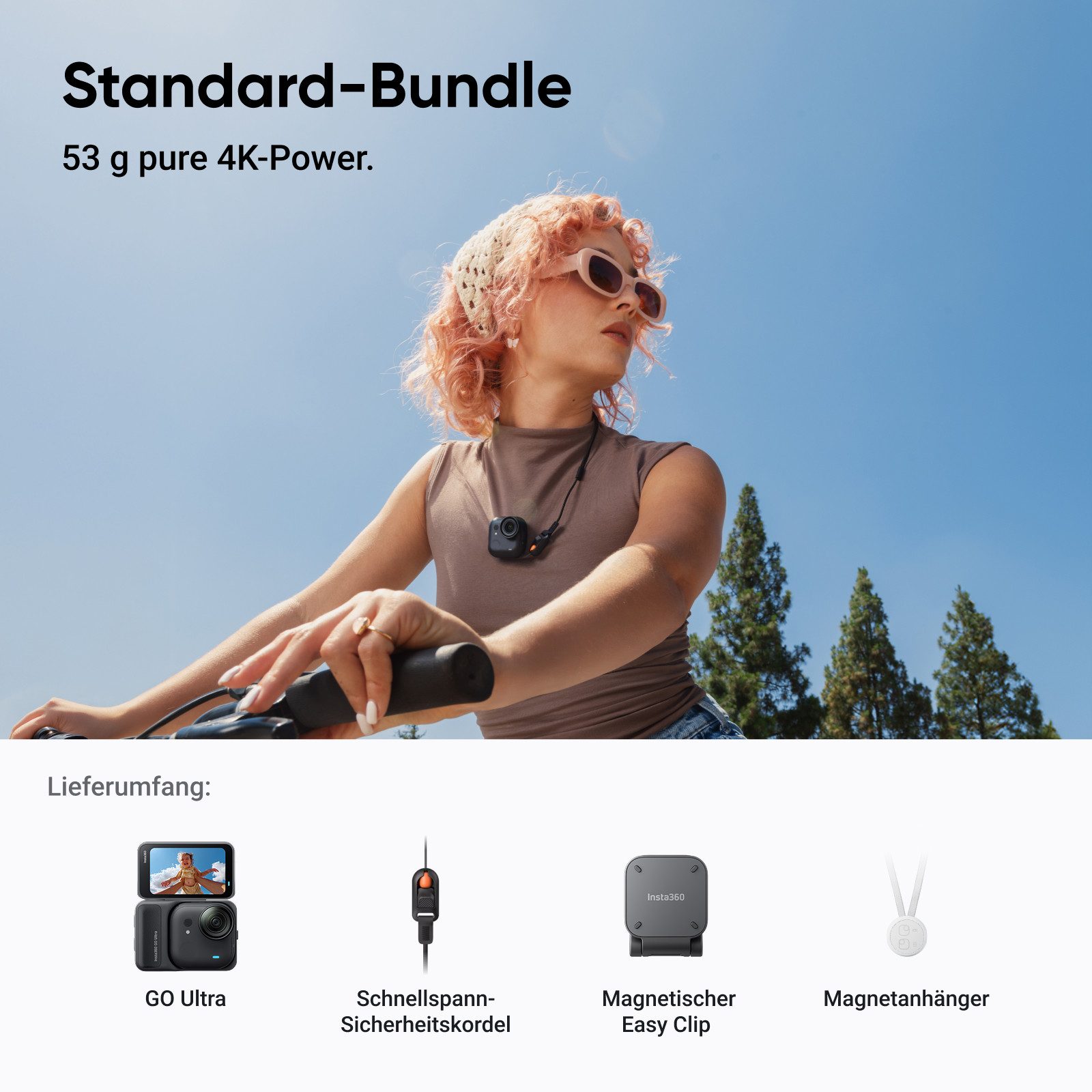 Insta360 Insta360 GO Ultra - freihändige 4K Mini-Cam Action Cam (4K Ultra HD, WLAN (Wi-Fi), Bluetooth)
