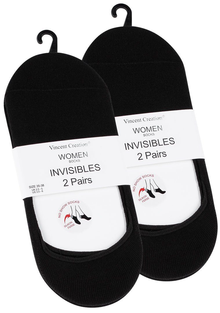 Vincent Creation® Sneakersocken (4-Paar) in schwarz angenehmer Baumwollqualität