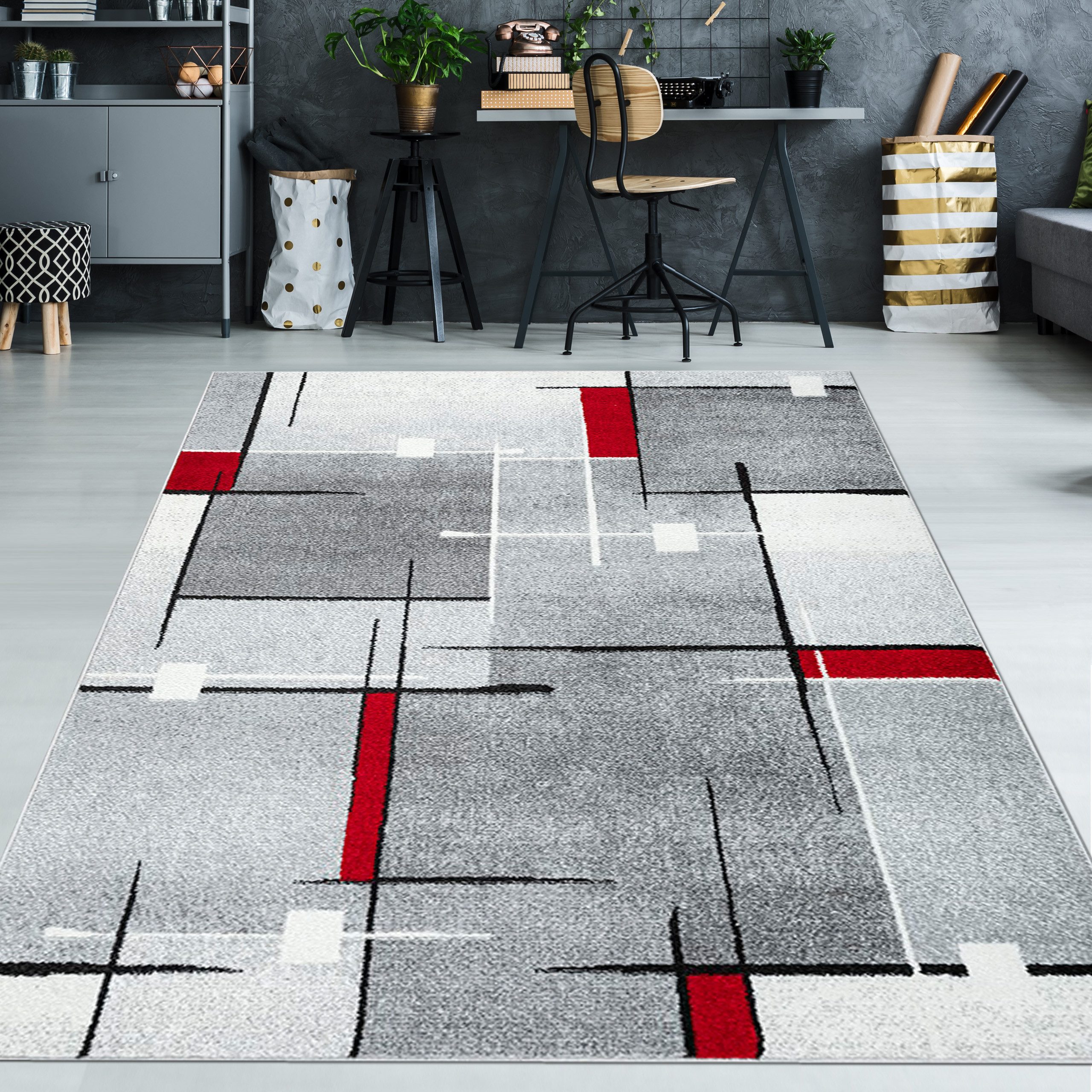 TeppichHome24 Teppich Moderner Teppich mit geometrischem Design in Grau, We günstig online kaufen