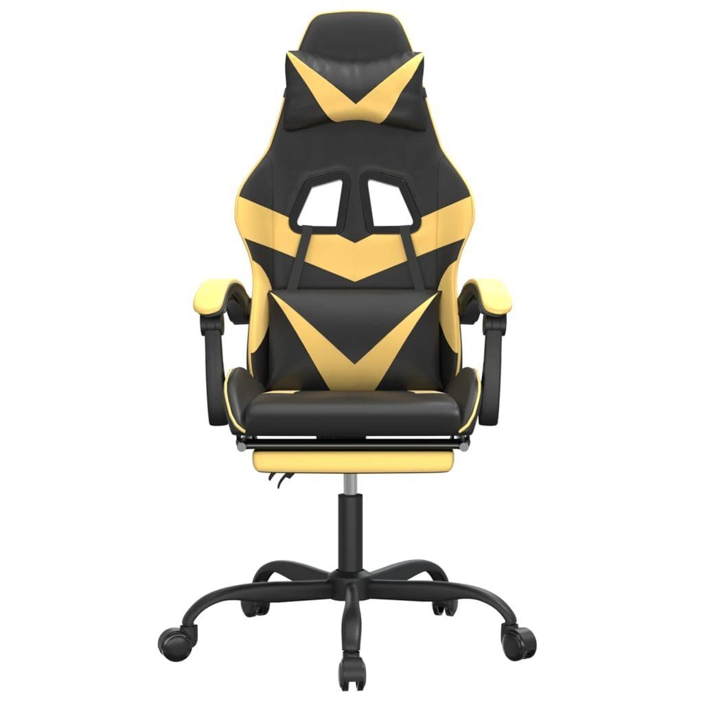 vidaXL Gaming-Stuhl Gaming-Stuhl mit Fußstütze Schwarz und Golden Kunstleder (1 St)