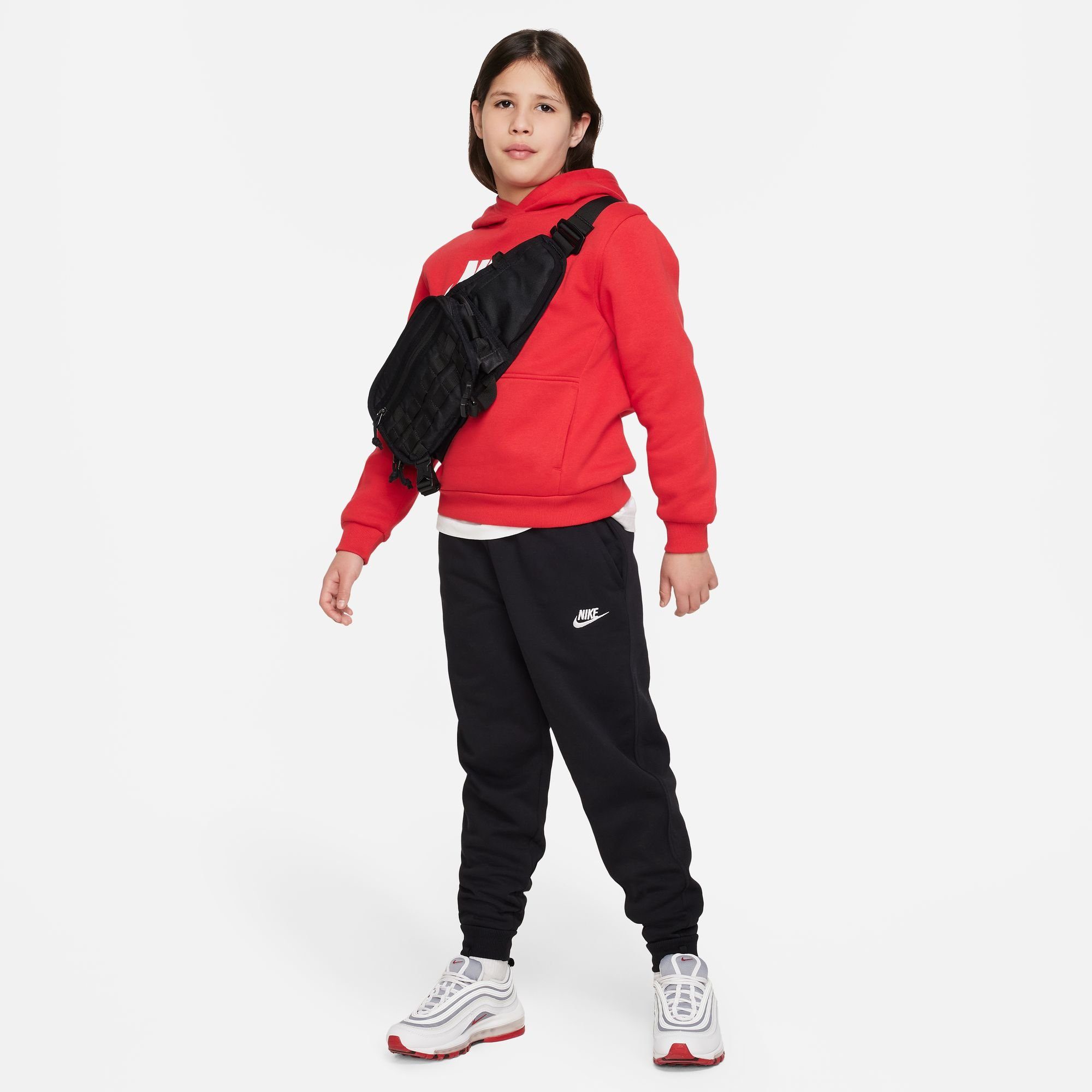 KIDS' Nike Sportswear BIG CLUB FLEECE BLACK/WHITE PANTS JOGGER Jogginghose