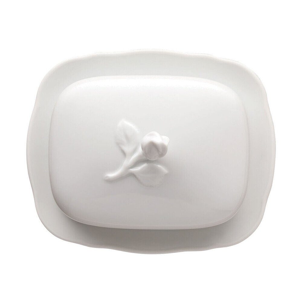Hutschenreuther Butterdose Butterdose Maria Theresia Weiss, Porzellan, Butterdose Maria Theresia Weiss, Ø19,7cm, Porzellan