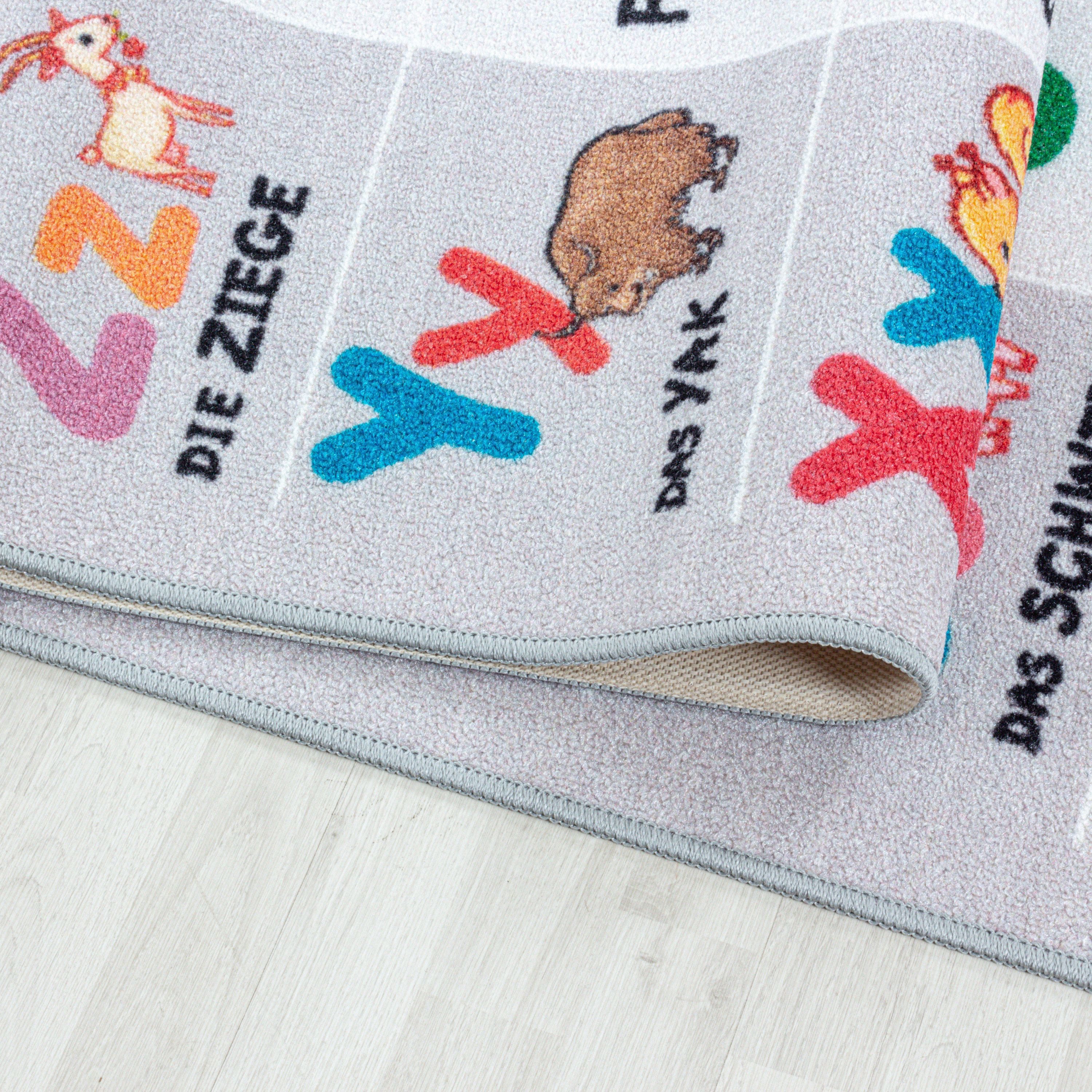 Teppium Teppich Alphabet - Buchstaben - Zahlen - Tiere, Rechteckig, Höhe: 7 mm, Teppich Kinderzimmer Alphabet-Buchstaben Rutschfest Waschbar – Bild 5 von 5