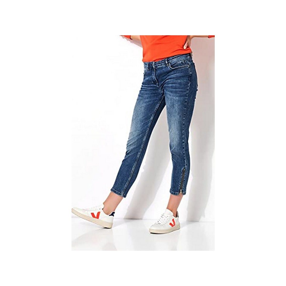 mittel-blau TONI 5-Pocket-Jeans (1-tlg)