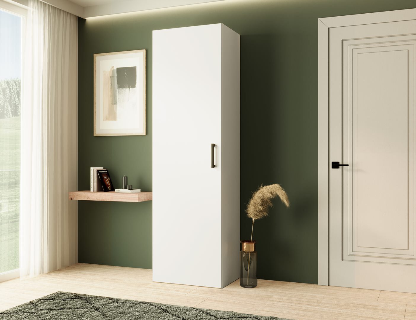 Beautysofa Garderobenschrank mit einer Tür MARGARET IV (passt perfekt in je günstig online kaufen